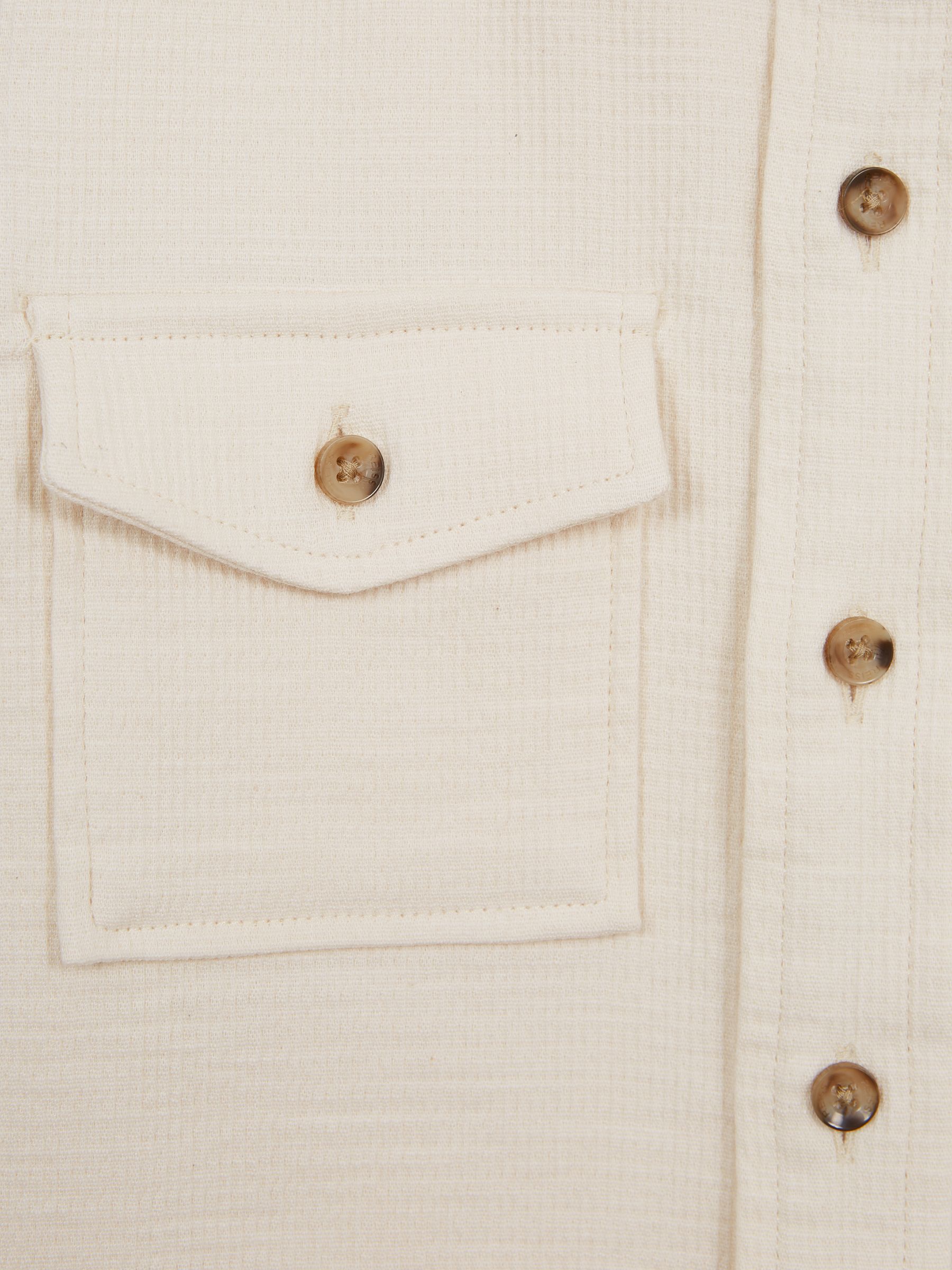 Junior Jersey Textured Overshirt in Ecru - Image 6 of 6