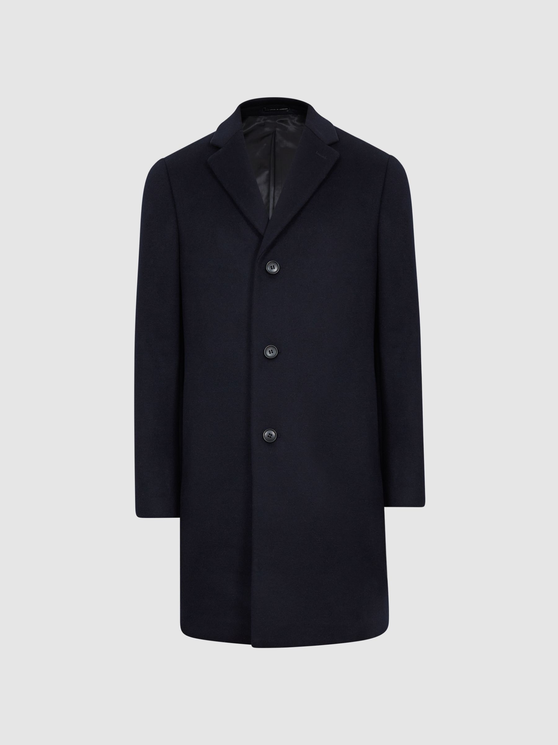 Single Breasted Overcoat in Navy - Image 2 of 7