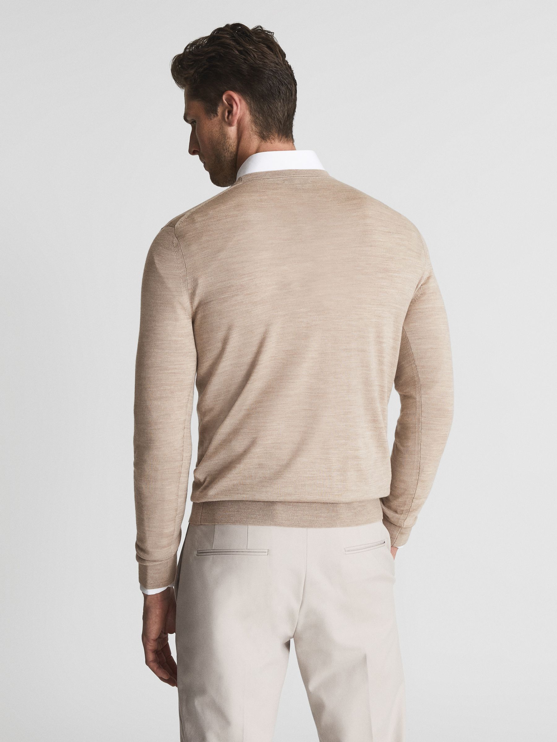 Merino Wool Jumper in Wheat Melange - Image 5 of 6