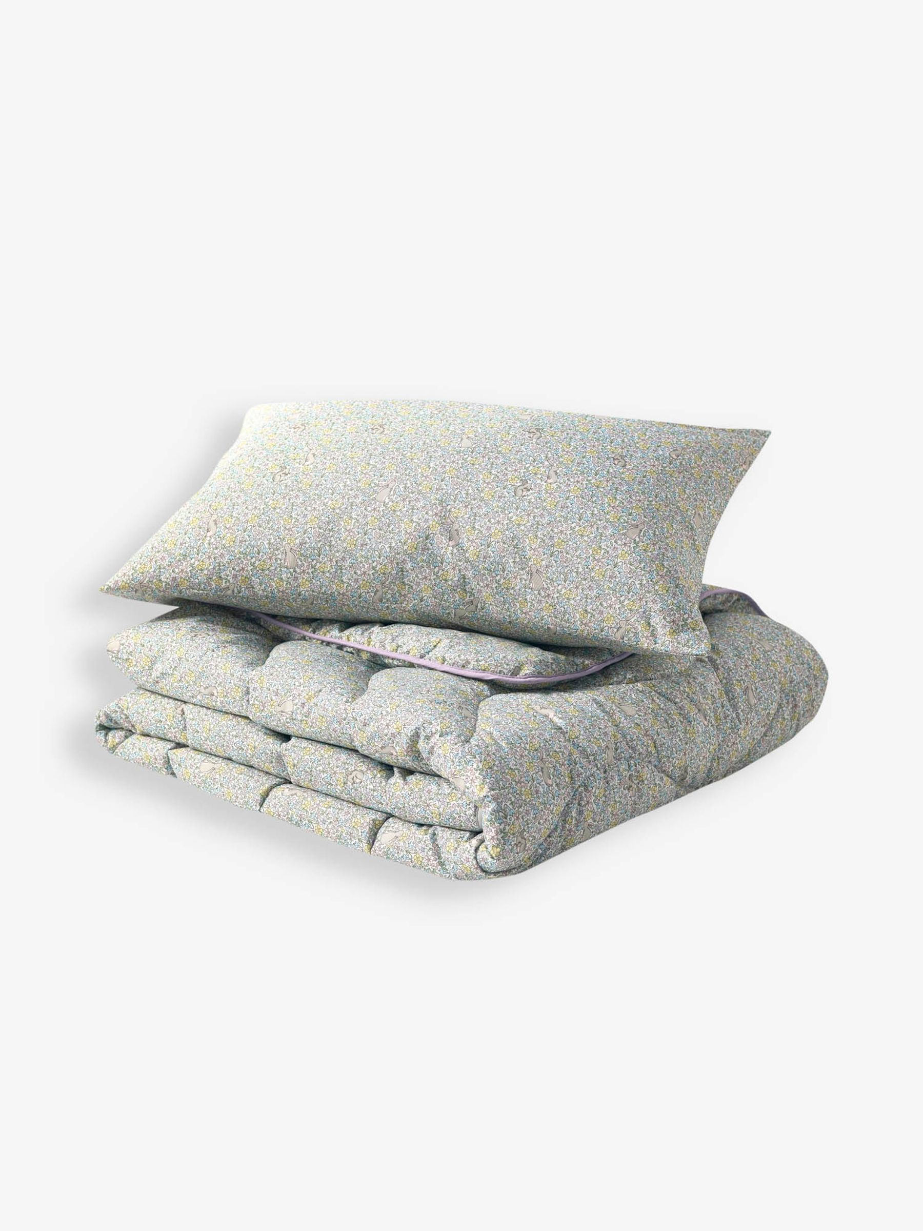 NightLark Junior Printed Coverless Duvet Set IN THE GARDEN - 4.5 tog Single in Green - Image 1 of 6