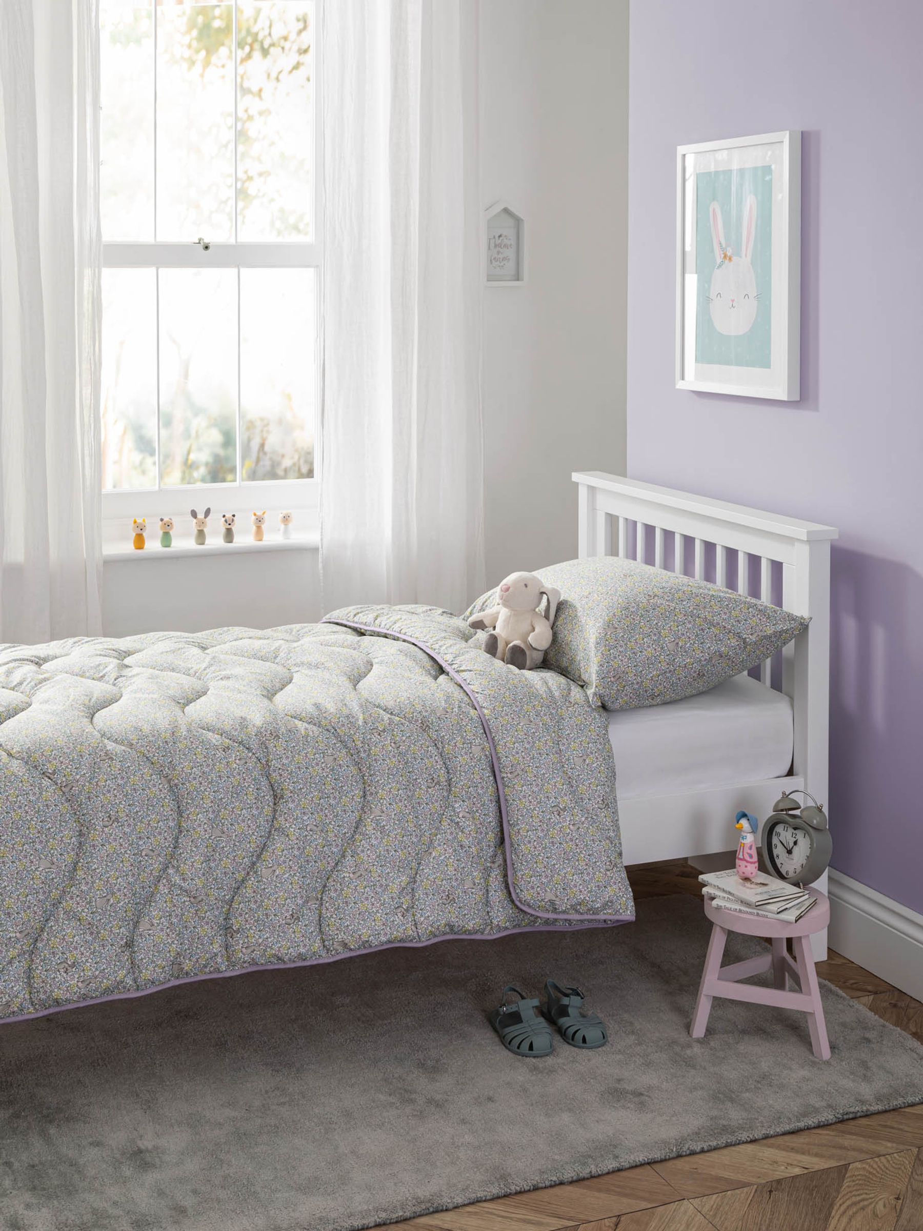 NightLark Junior Printed Coverless Duvet Set IN THE GARDEN - 4.5 tog Single in Green - Image 6 of 6