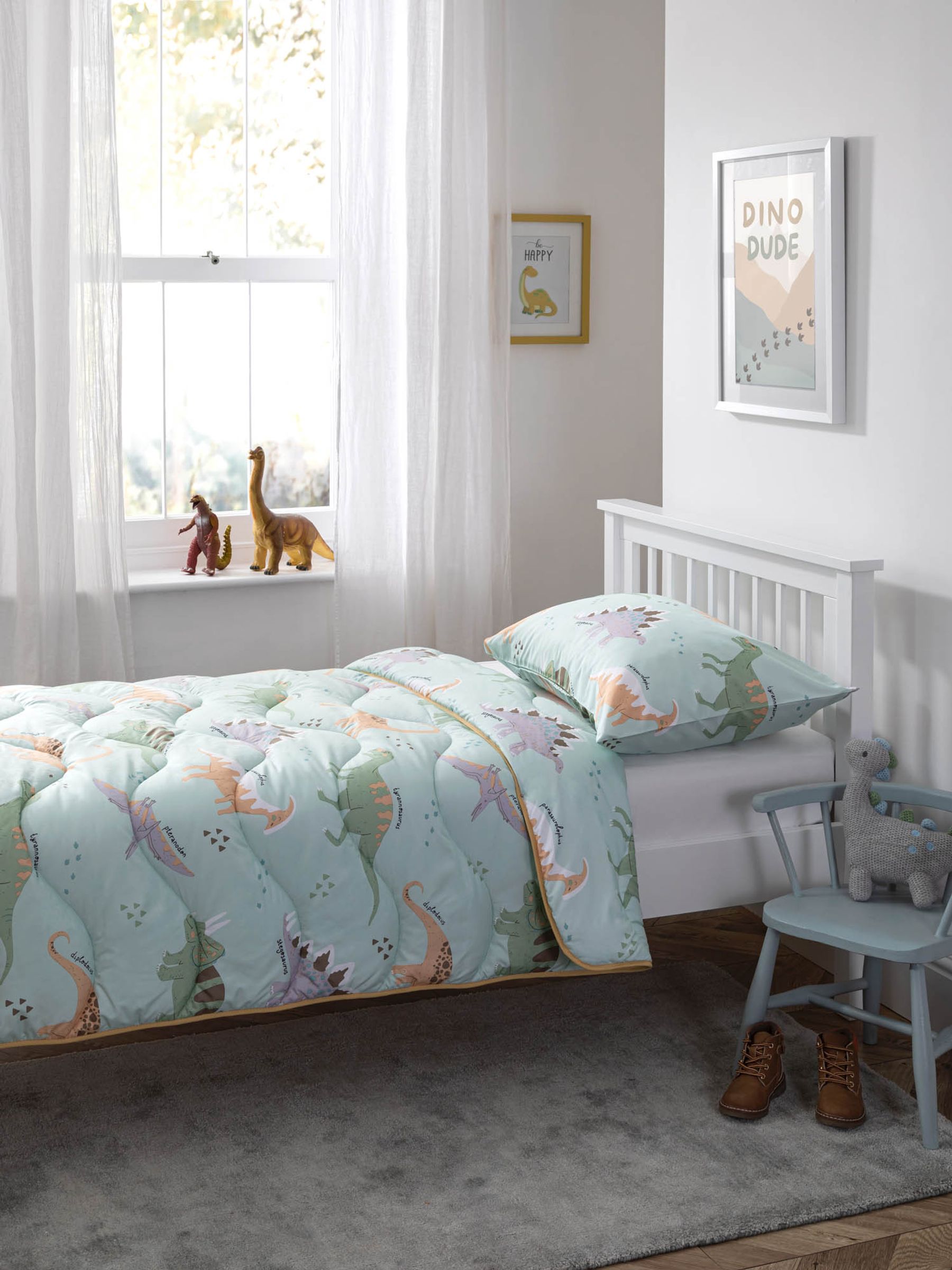 NightLark Junior Printed Coverless Duvet Set DINO - 4.5 tog Single - Image 2 of 7