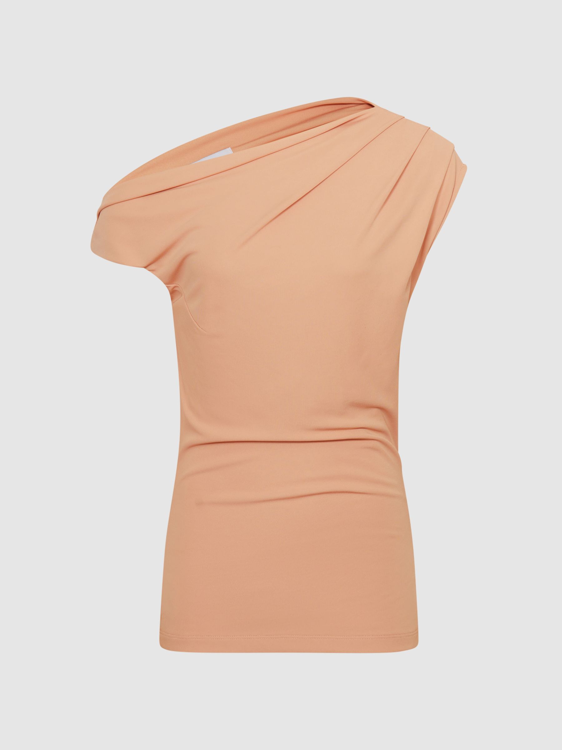 Short Sleeve Drape Top in Blush - Image 2 of 5