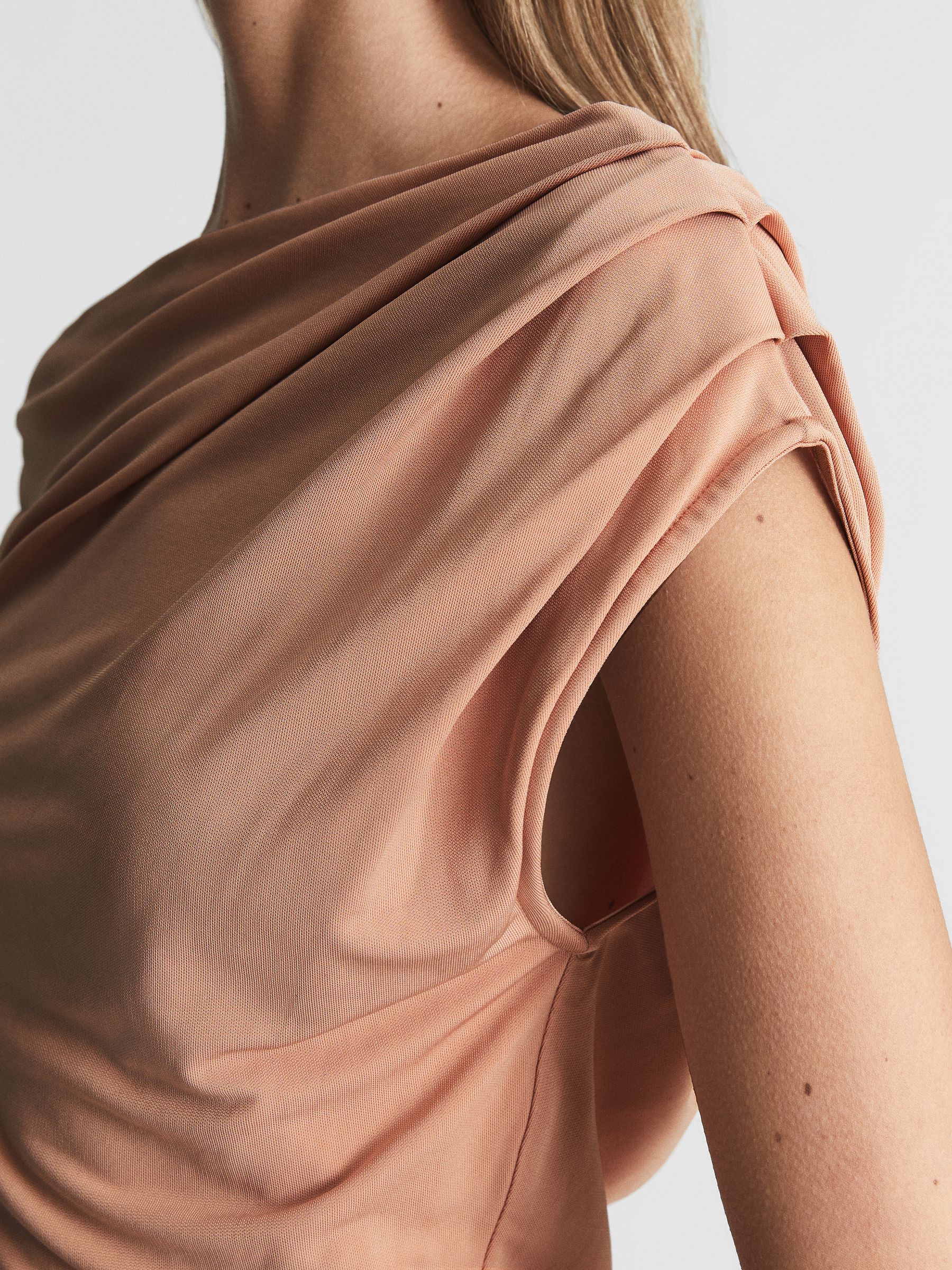 Short Sleeve Drape Top in Blush - Image 4 of 5