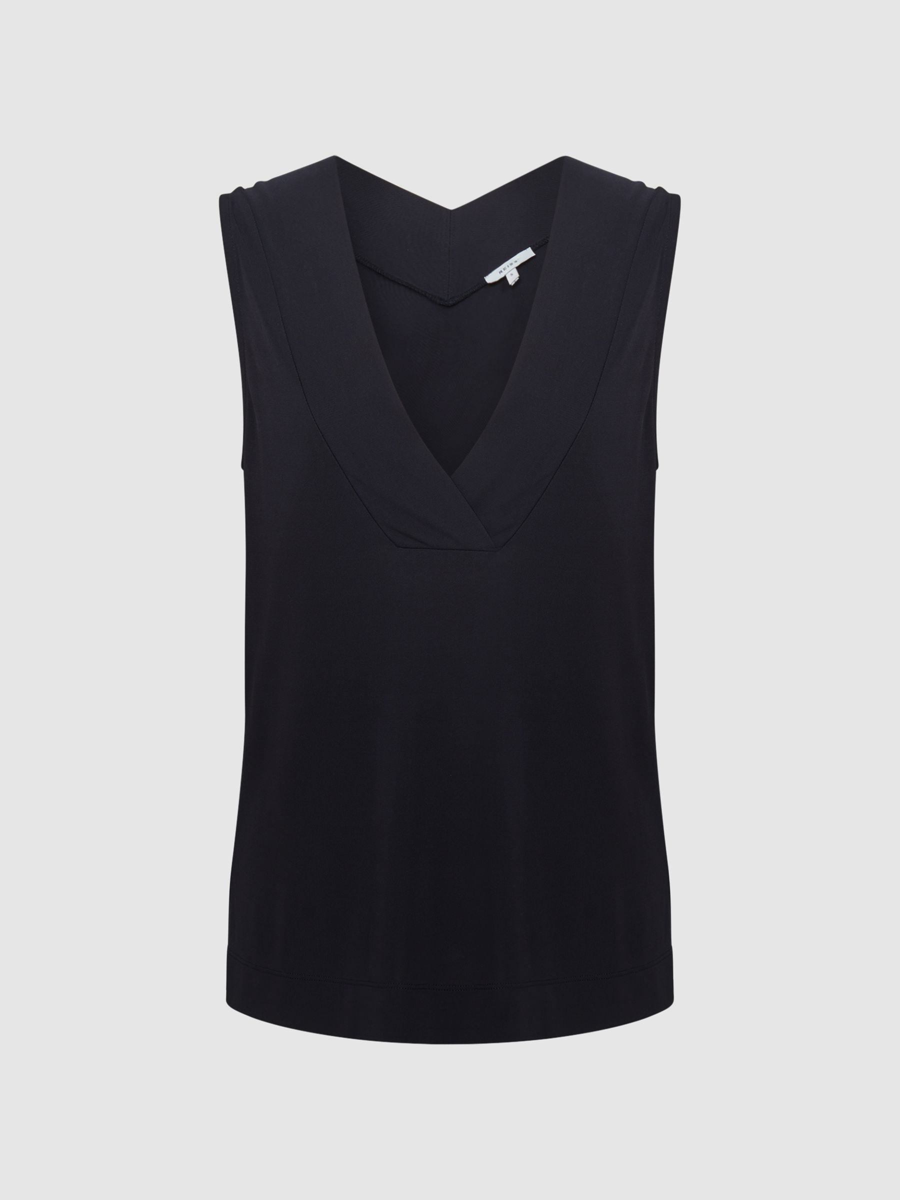 V-Neck Shell Blouse in Navy - Image 2 of 7