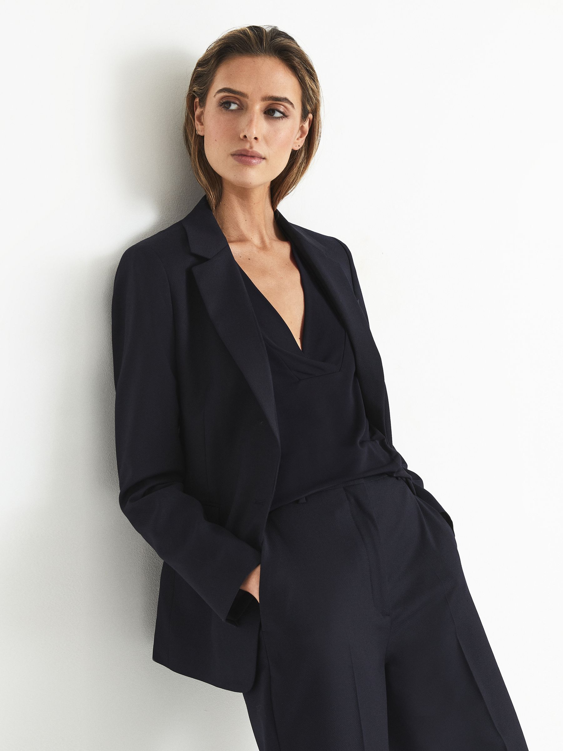 V-Neck Shell Blouse in Navy - Image 6 of 7