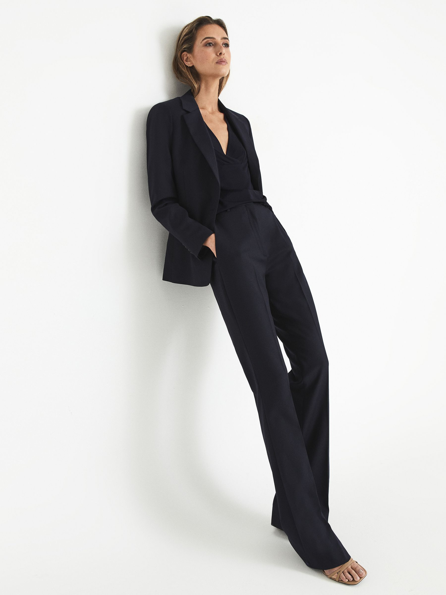 V-Neck Shell Blouse in Navy - Image 7 of 7