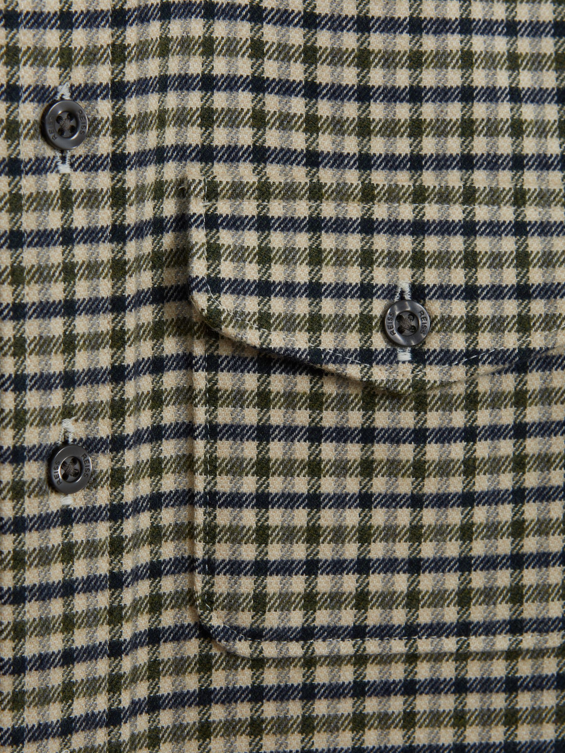 Junior Checked Twin Pocket Overshirt in Green - Image 7 of 7