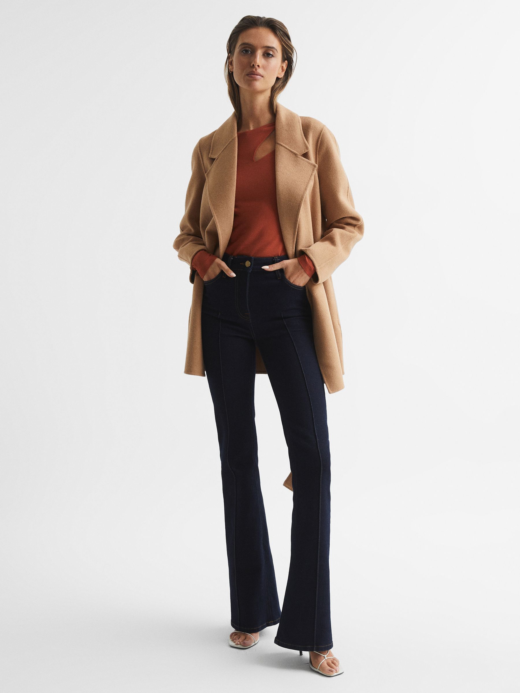 Cut-Out Long Sleeve Top in Orange - Image 7 of 7