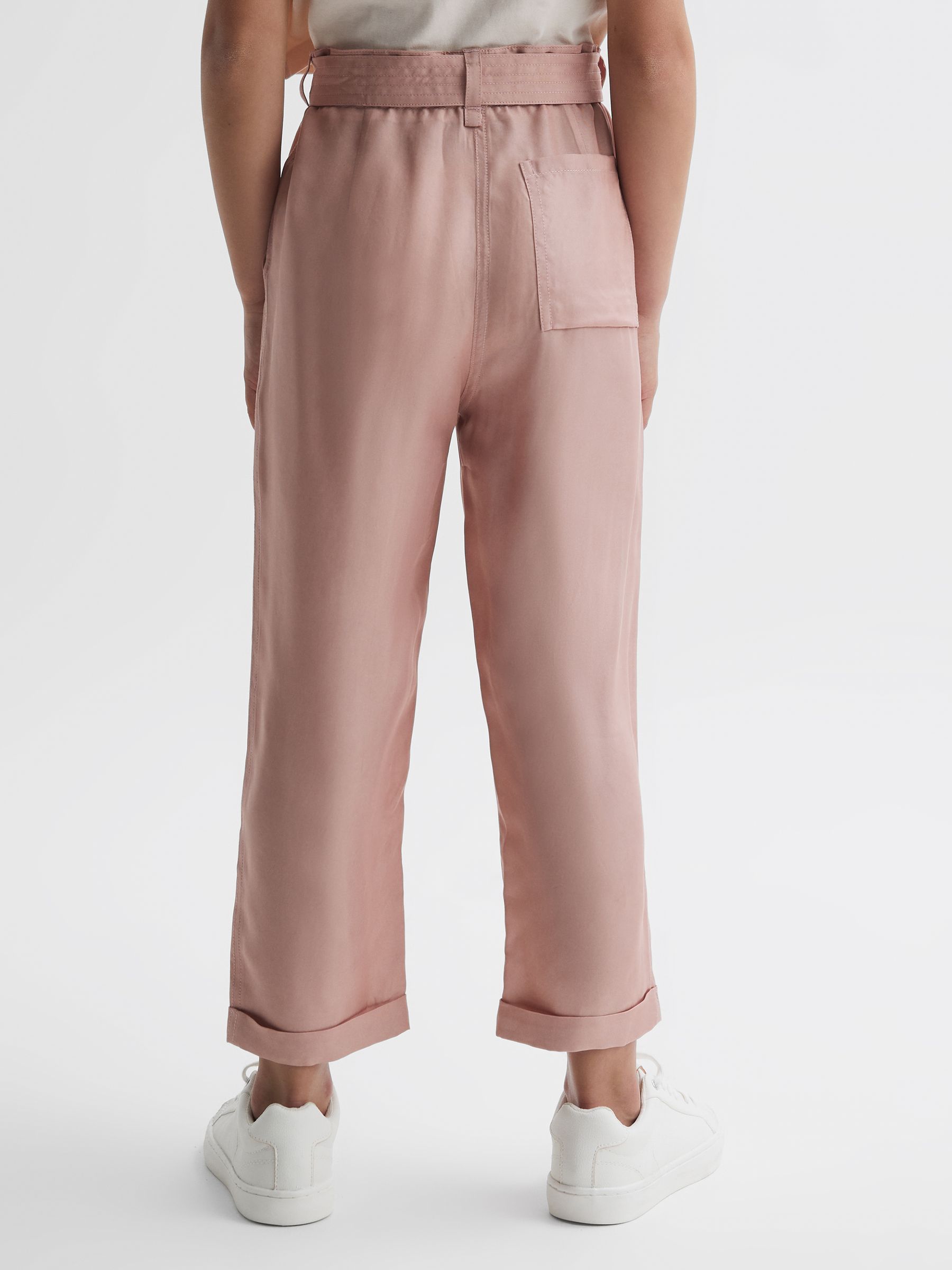 9-14 yrs Paper Bag Cargo Trousers in Pink - Image 4 of 5