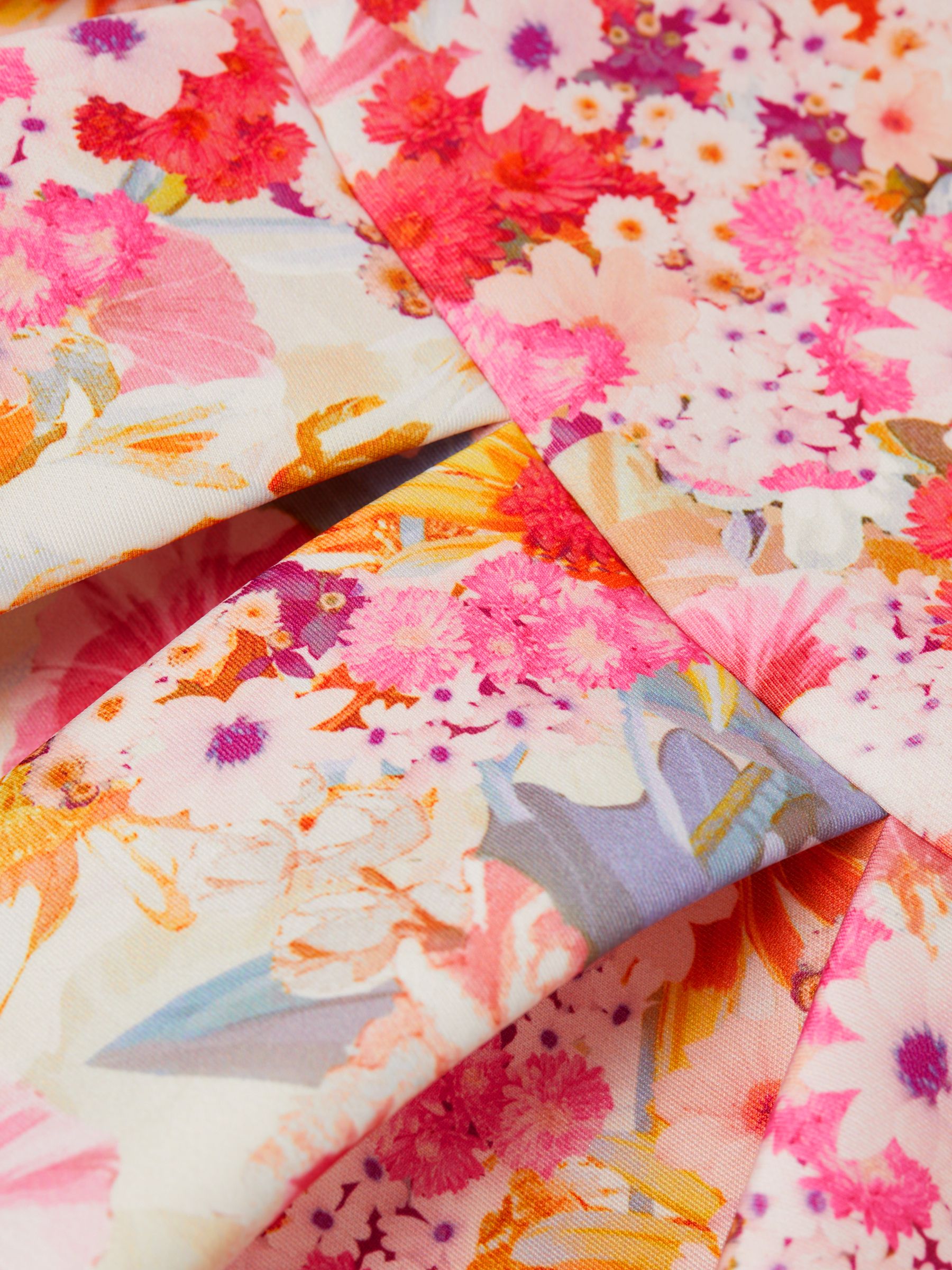 4-9 yrs Scuba Floral Printed Dress in Orange - Image 6 of 6