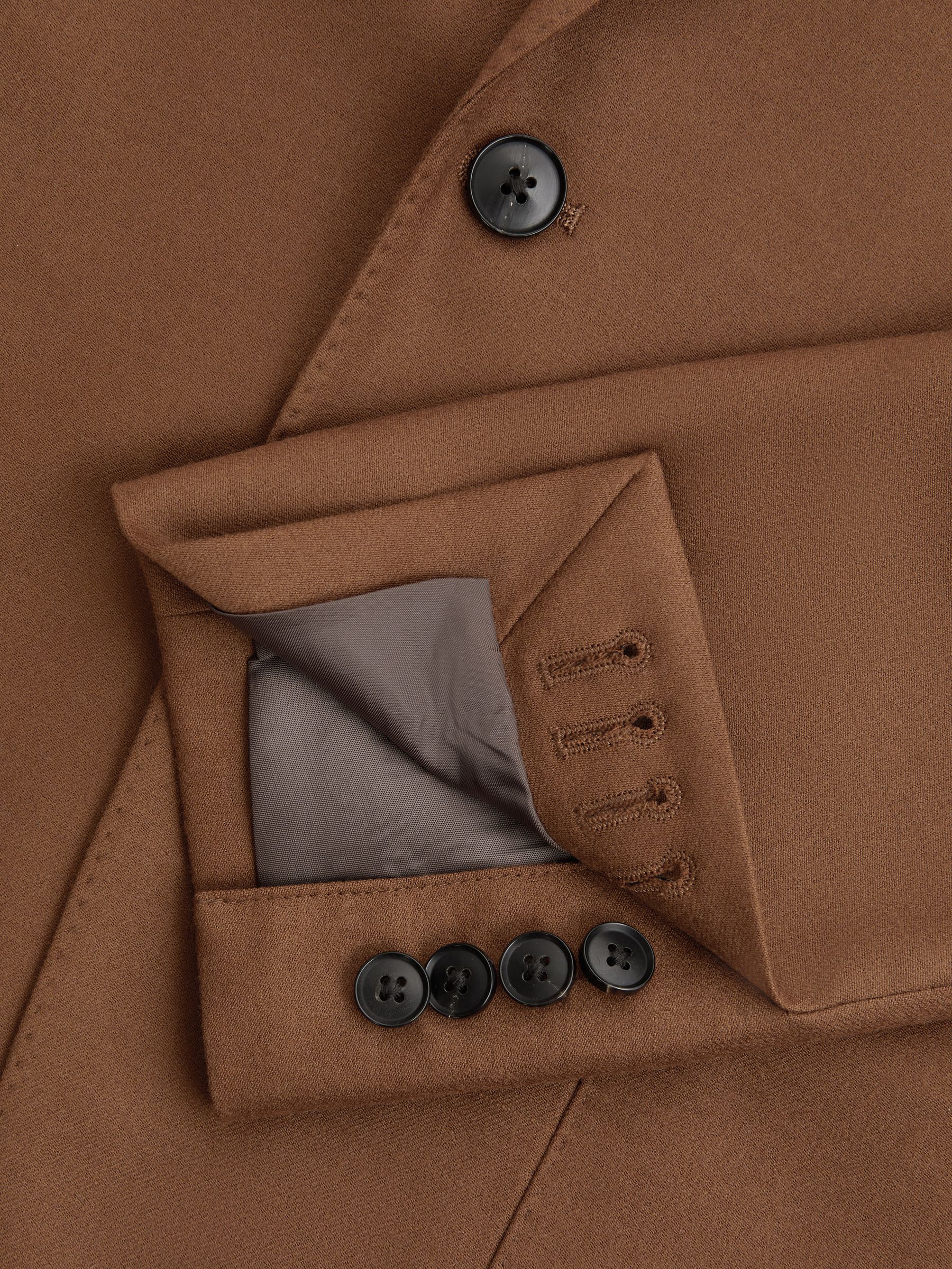 Reiss Slim Fit Wool Blend Single Breasted Blazer in Tobacco