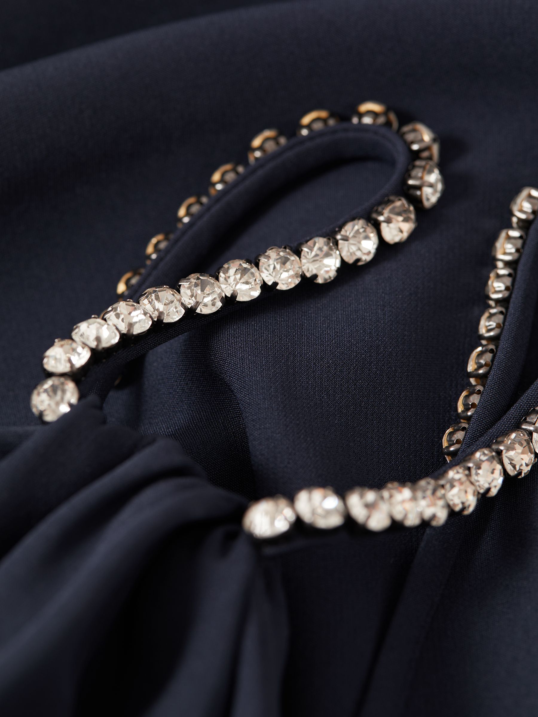 Halston Embellished Strap Mini Dress in Navy - Image 6 of 6
