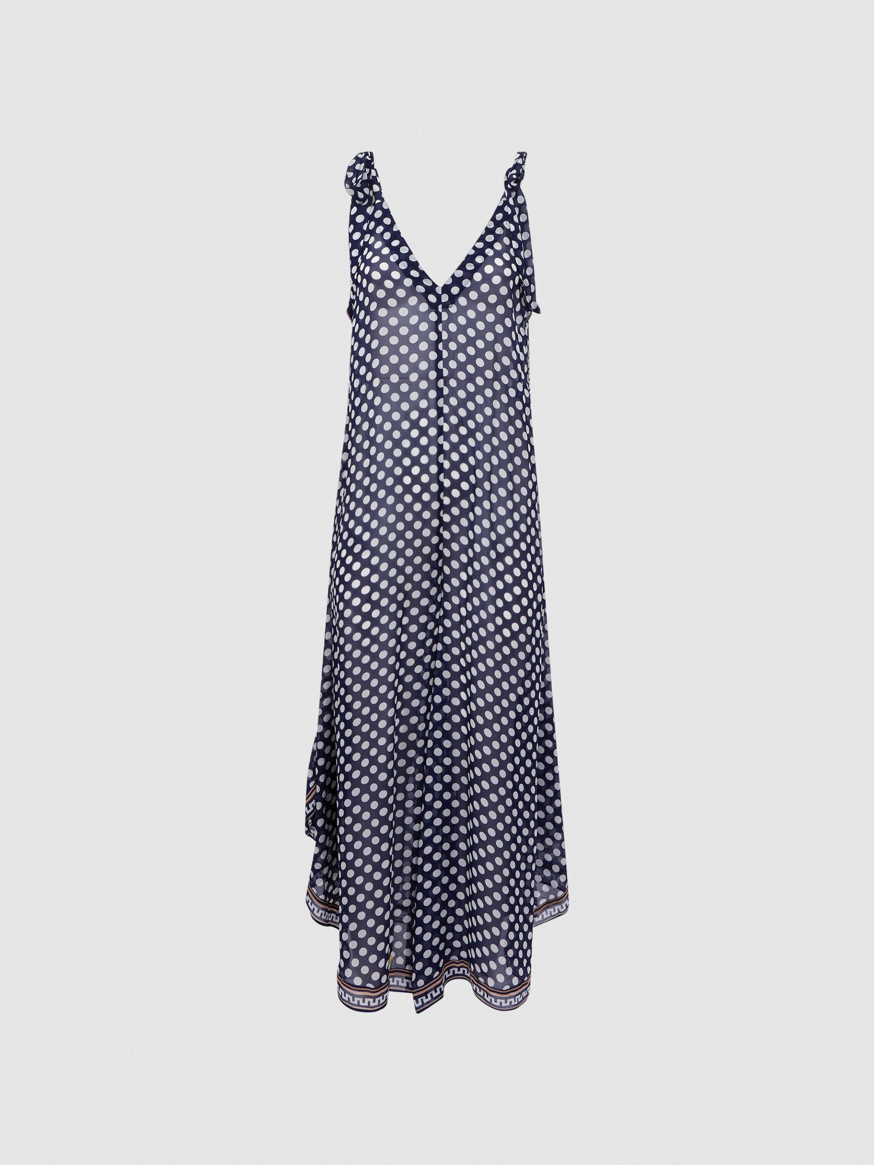 Reiss Polka Dot Wide-Leg Jumpsuit in Navy/White - REISS