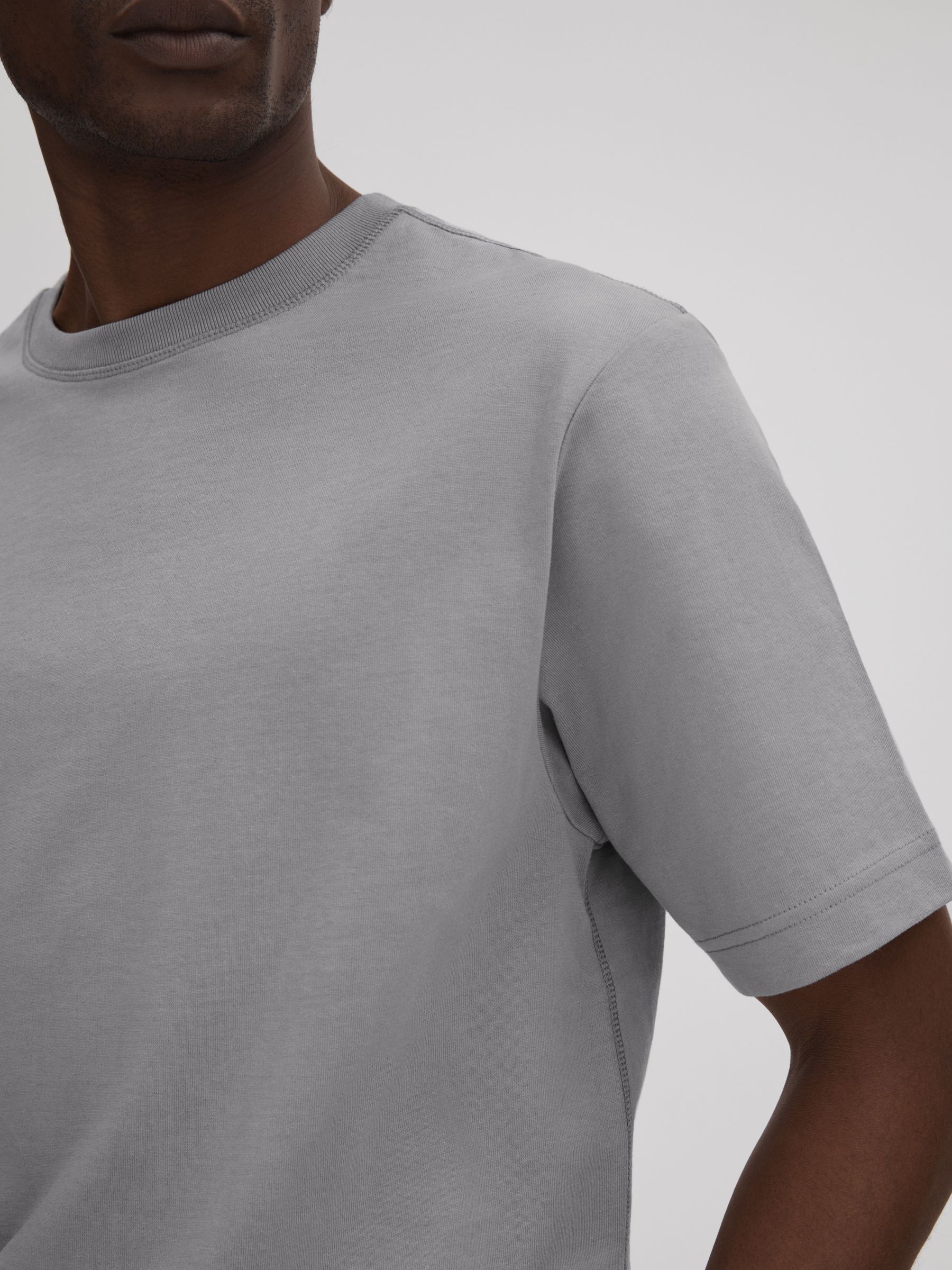 Oversized Garment Dye T-Shirt in Porcelain Blue - Image 4 of 5