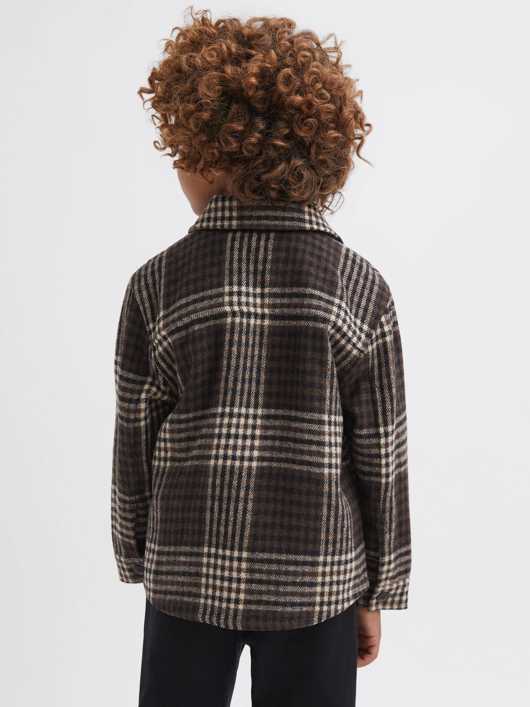Brushed Checked Overshirt in Oatmeal - Image 4 of 5
