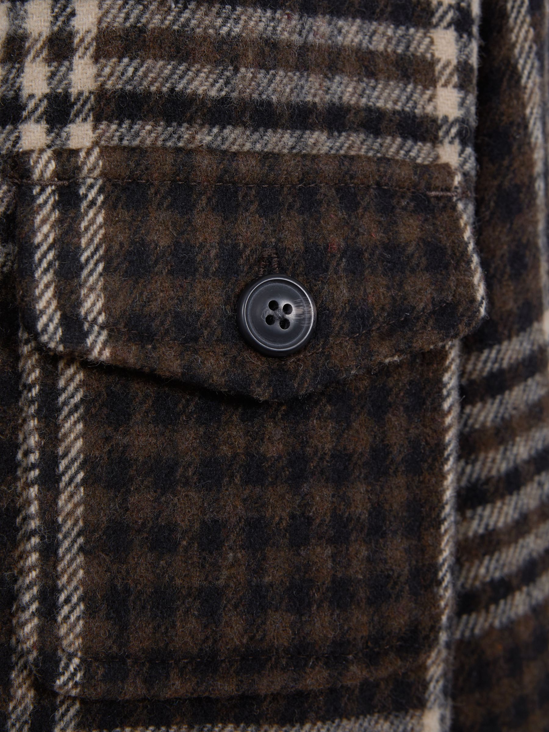 Brushed Checked Overshirt in Oatmeal - Image 5 of 5