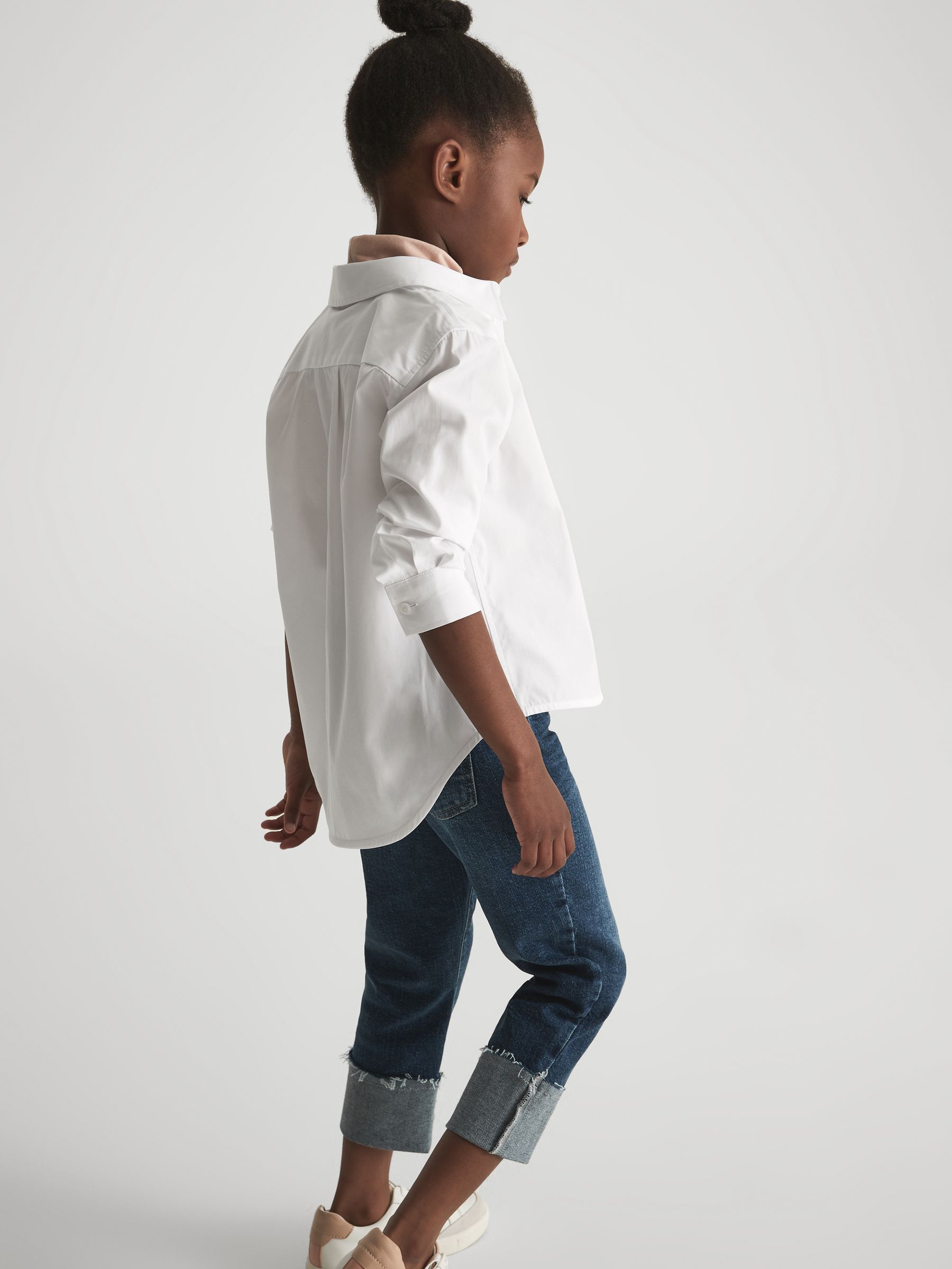4-9 yrs Cotton Buttoned Shirt in White - Image 4 of 7