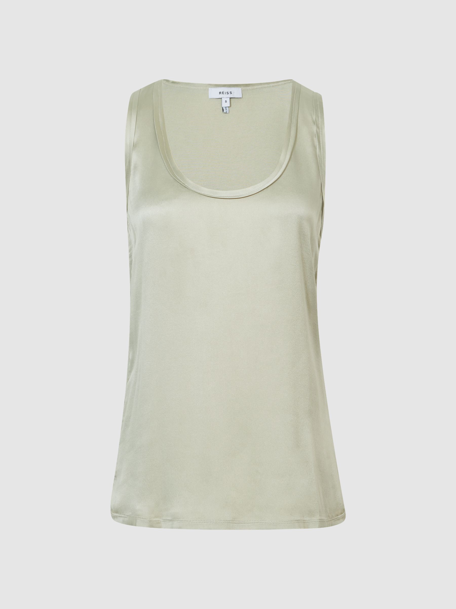 Reiss Silk Front Vest in Mint - REISS
