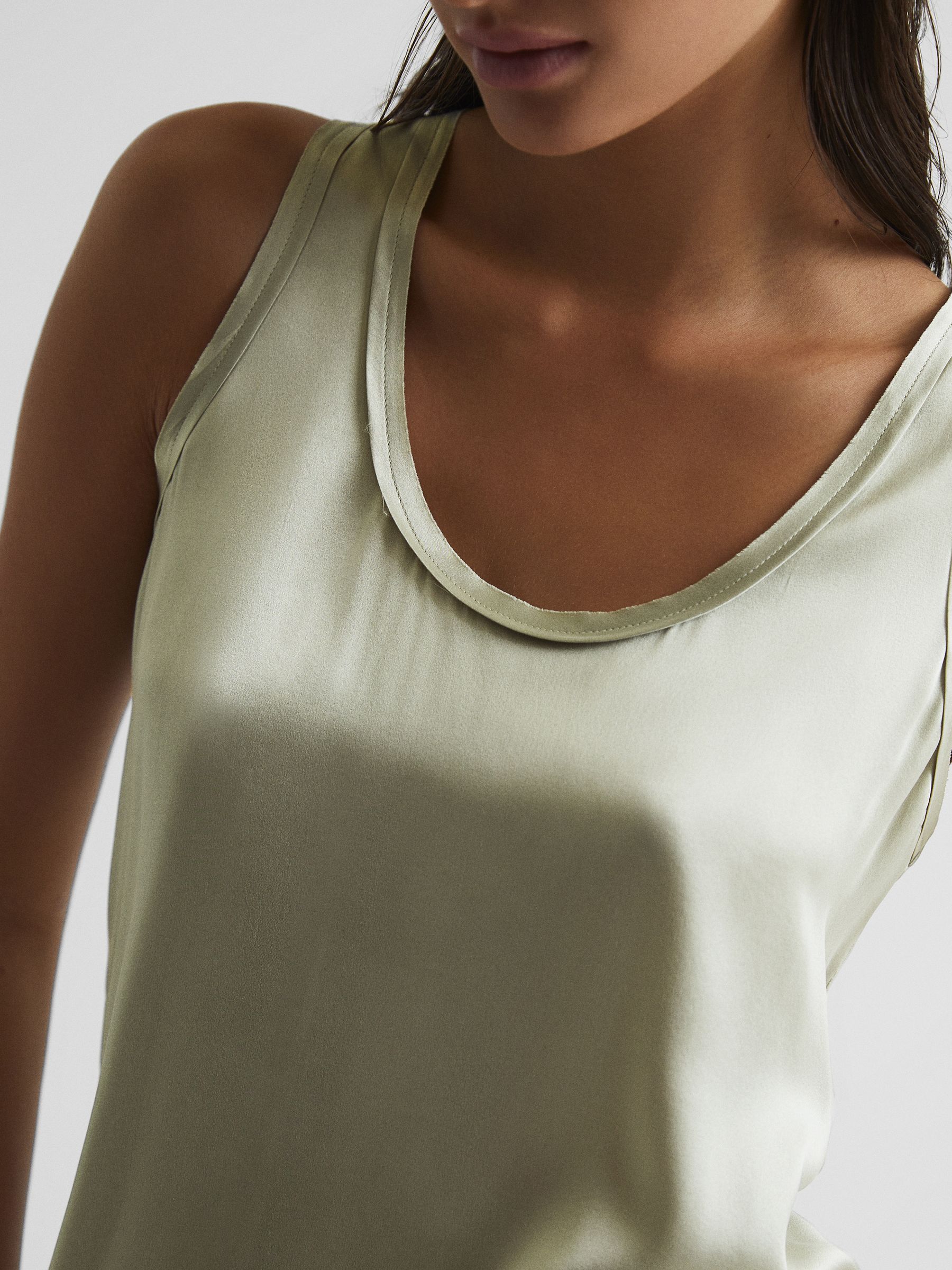 Silk Front Vest in Mint - Image 4 of 7