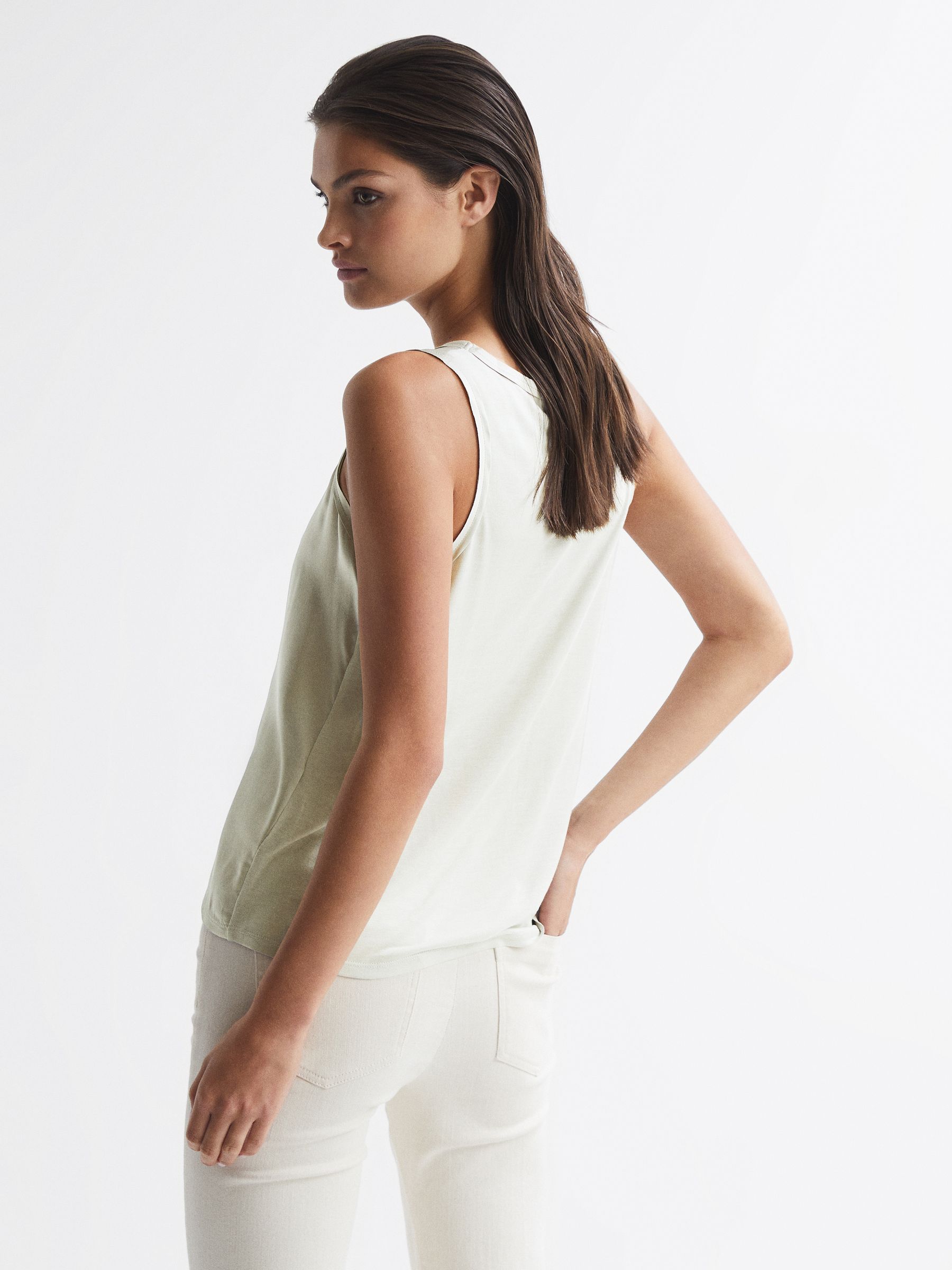 Silk Front Vest in Mint - Image 5 of 7