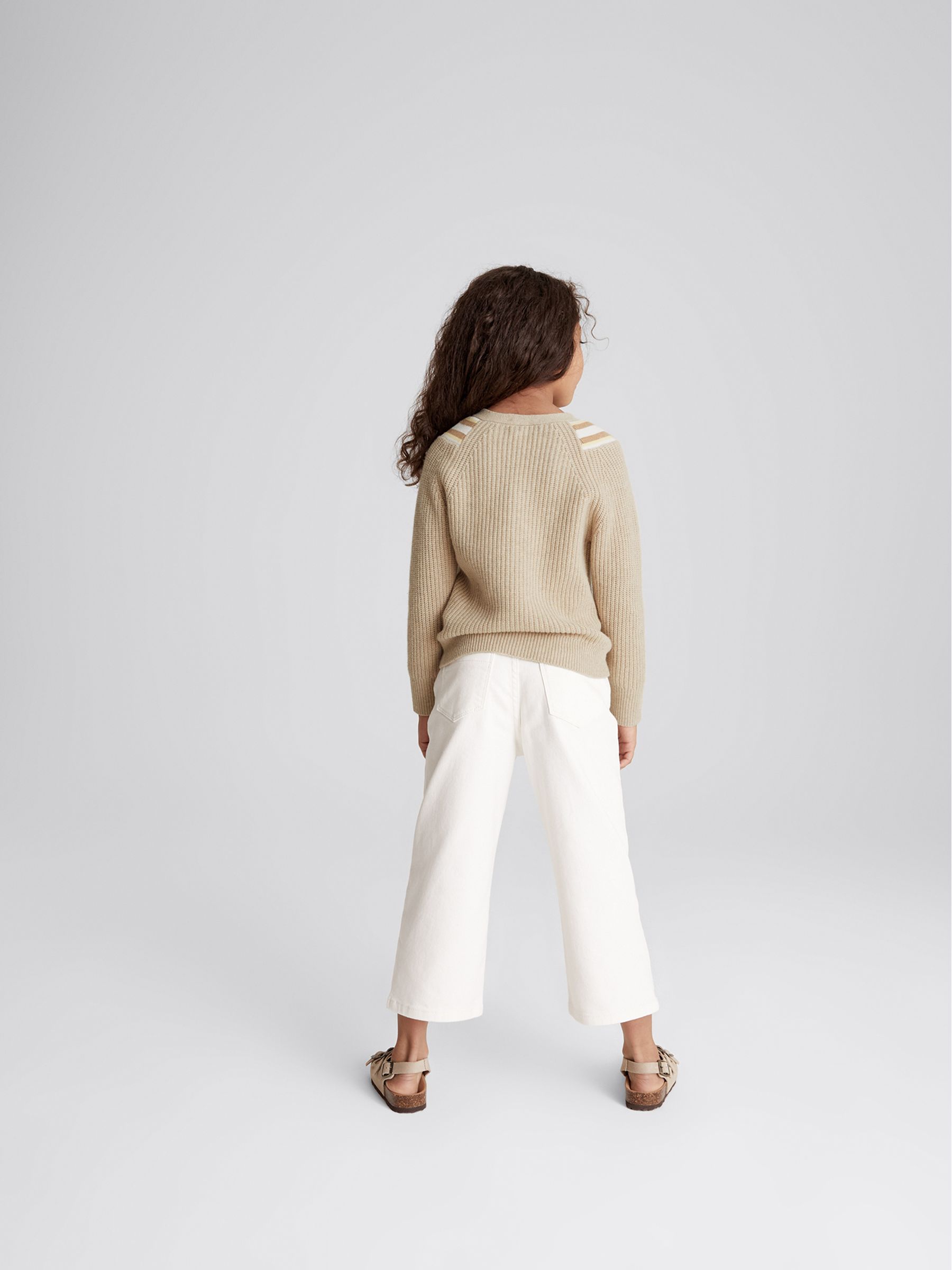 Colour Block V Neck Sweater in Neutral - 圖片 5/6