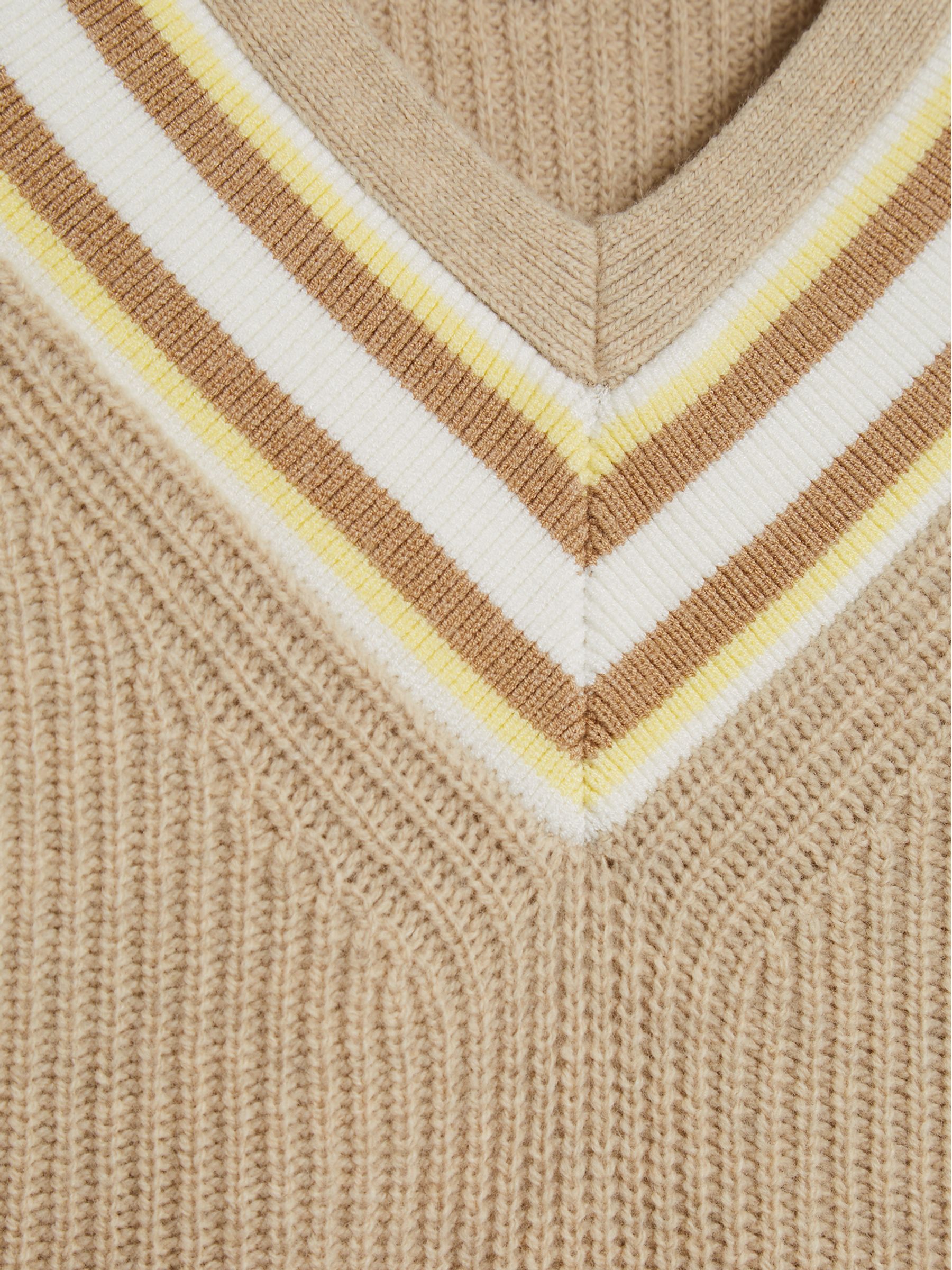 Colour Block V Neck Sweater in Neutral - 圖片 6/6