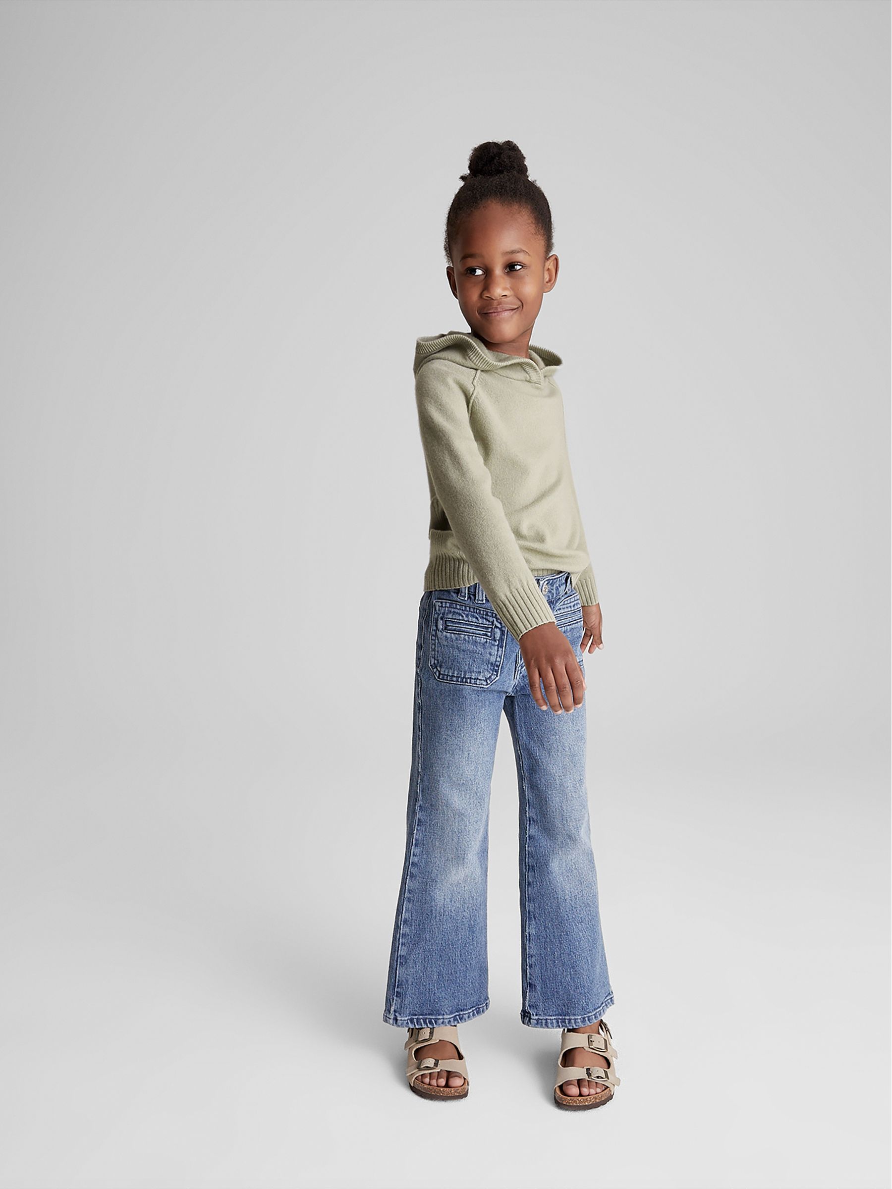 Wool Cashmere Blend Hoodie in Sage - Image 1 of 7