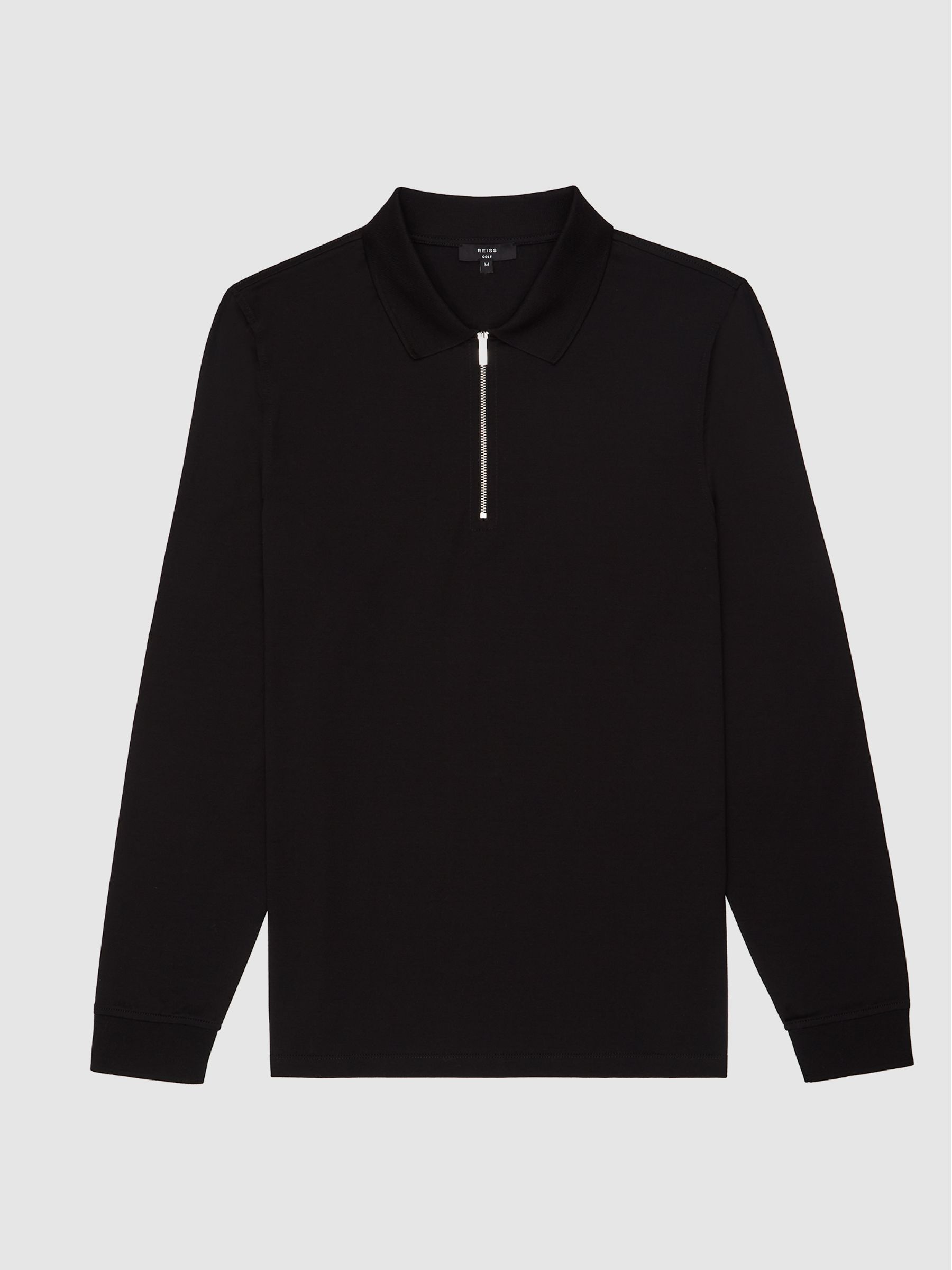 Golf Half Zip Polo Shirt in Black - Image 2 of 6