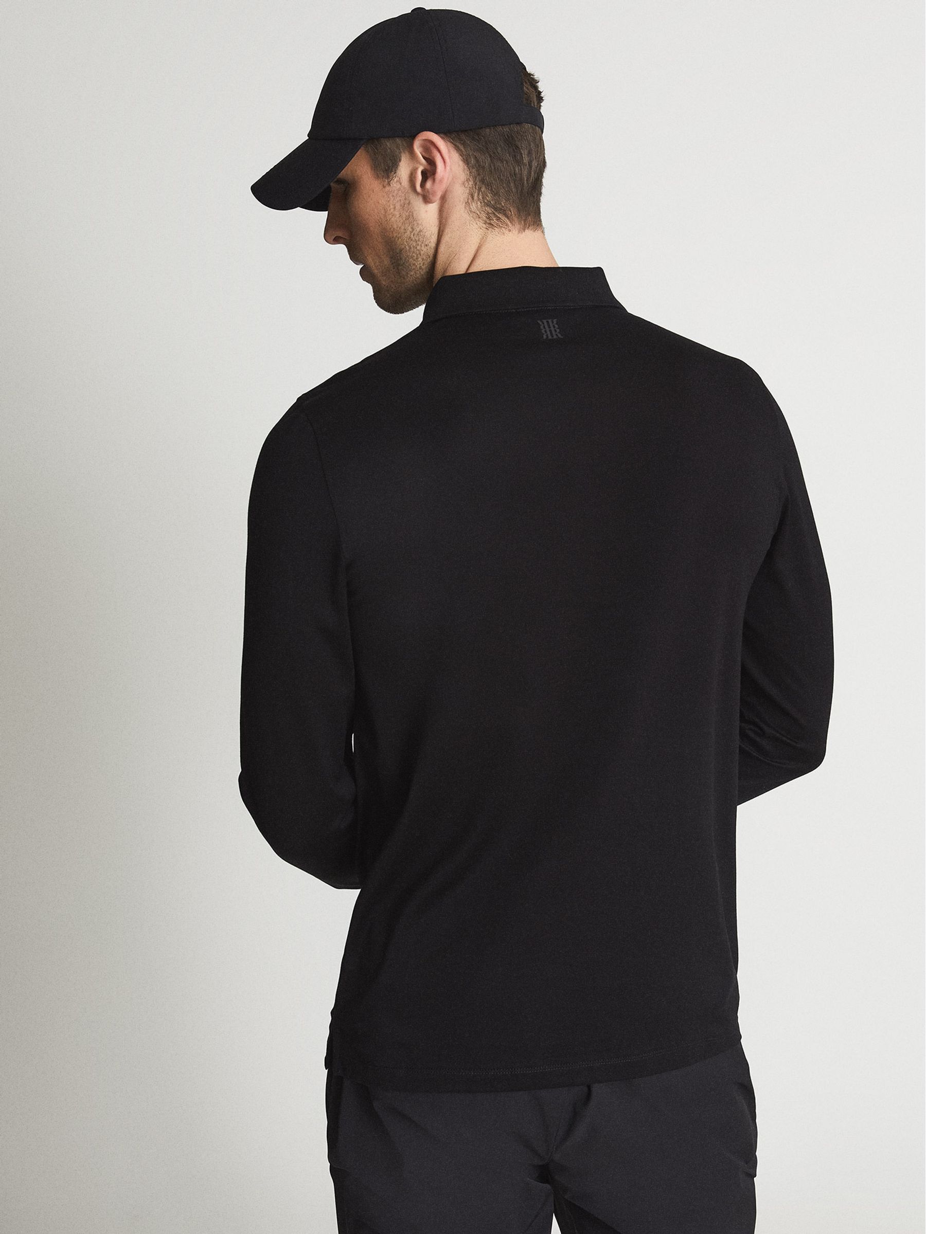 Golf Half Zip Polo Shirt in Black - Image 5 of 6