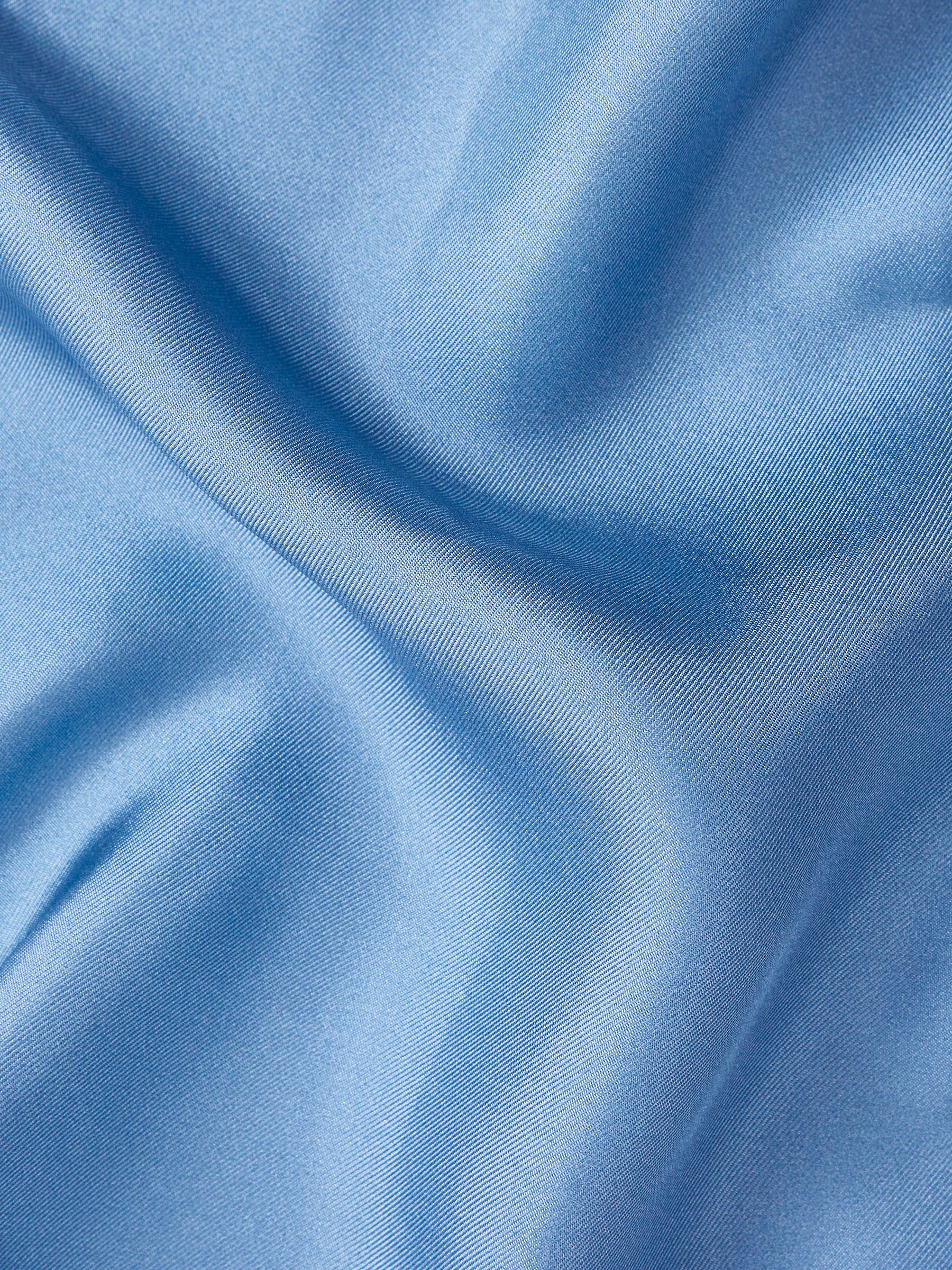 Plain Silk Pocket Square in Airforce Blue - Image 5 of 5