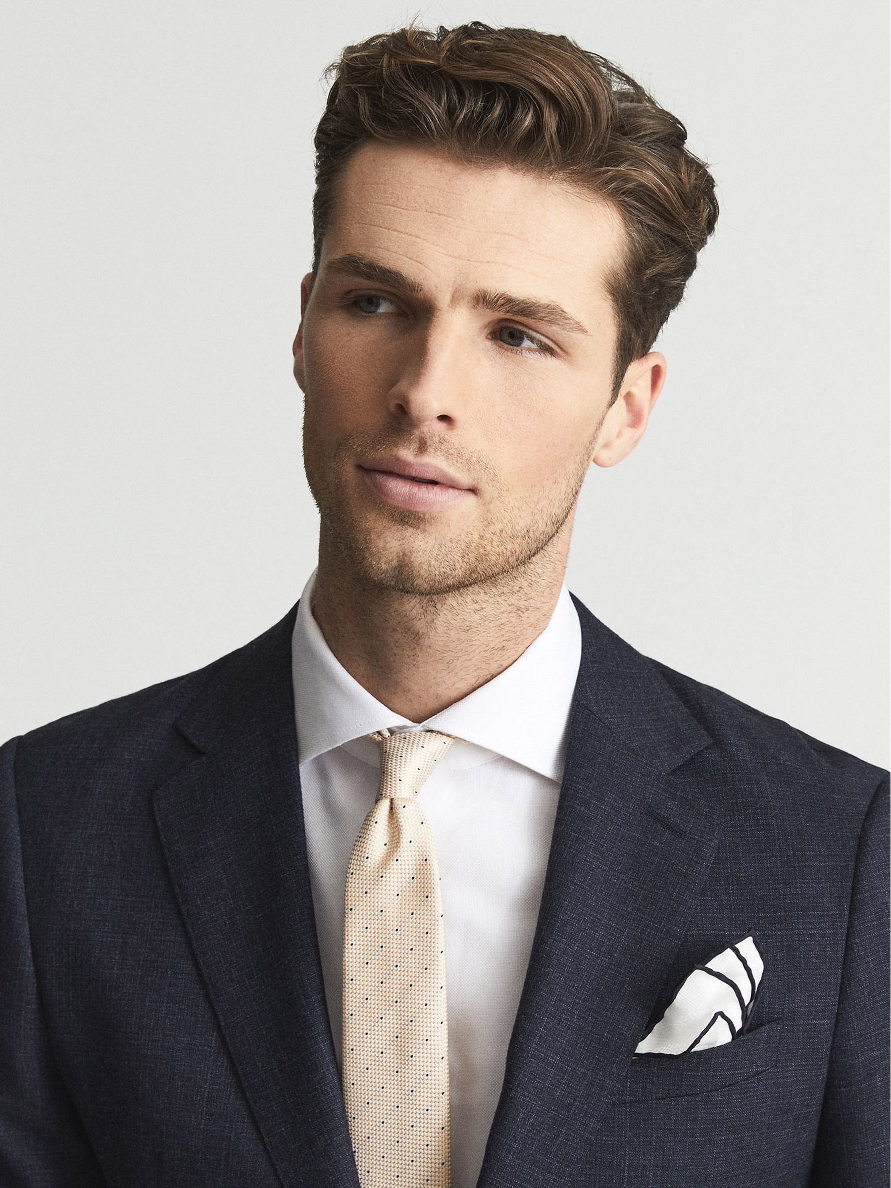 Silk Polka Dot Tie in Champagne - Image 2 of 4 Silk Polka Dot Tie in Champagne - Image 2 of 4