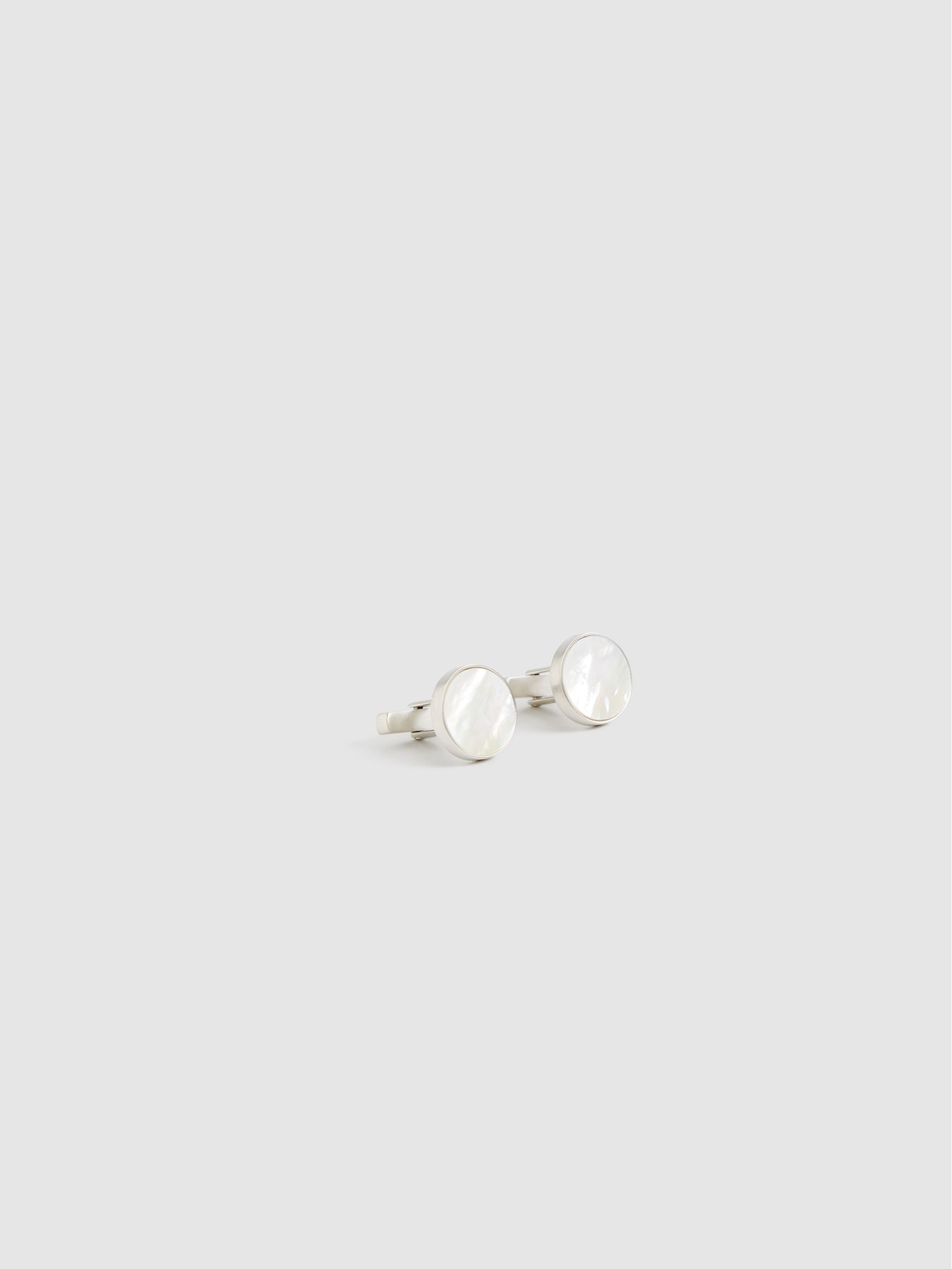 Stone Insert Cufflinks in Silver - Image 1 of 5