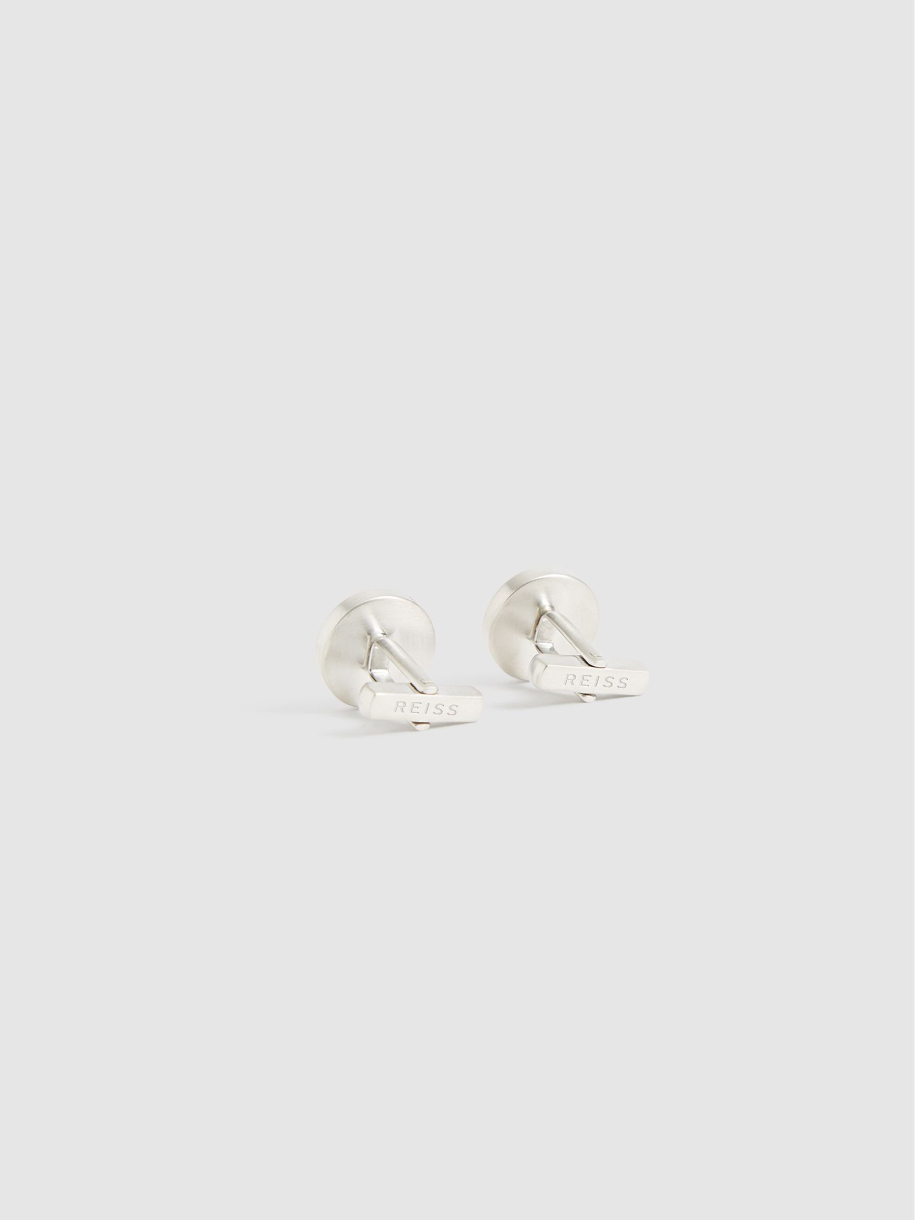 Stone Insert Cufflinks in Silver - Image 5 of 5