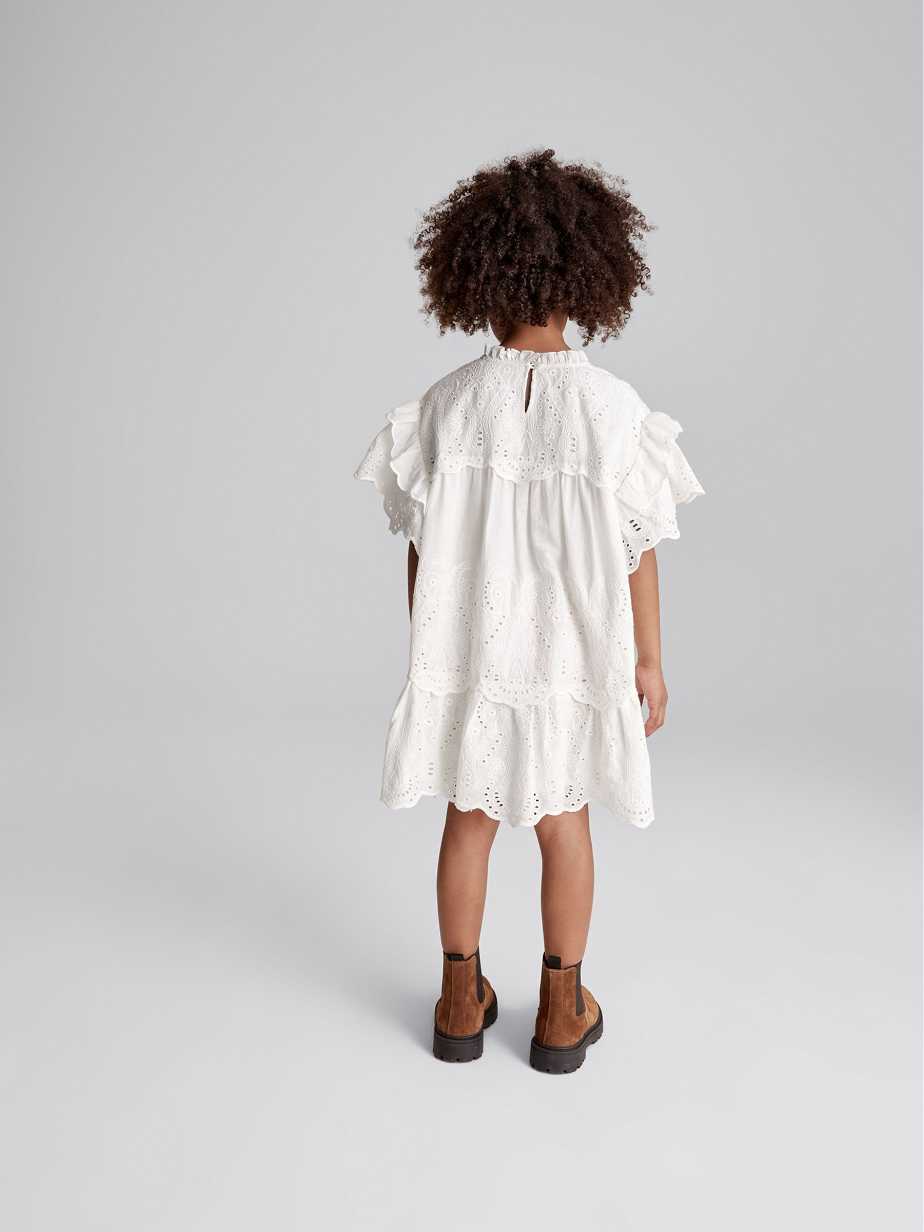 Lace Shift Dress in White - Image 5 of 6