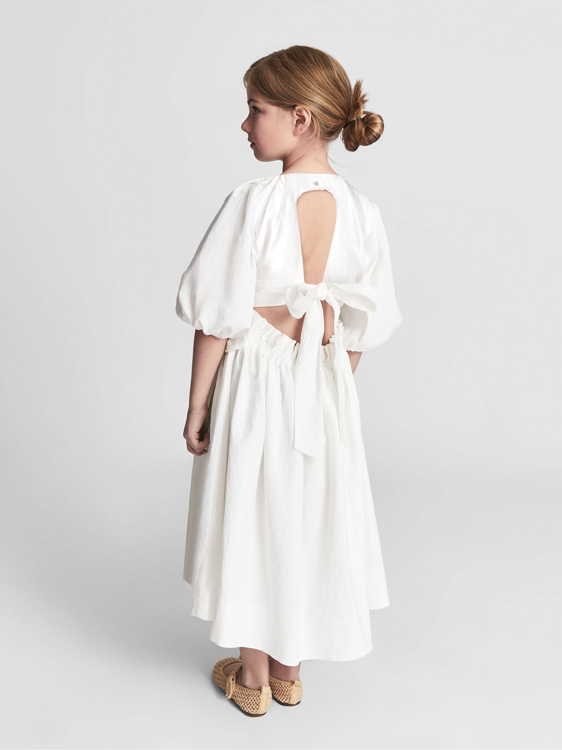 Bow Back Dress in White - Image 1 of 6