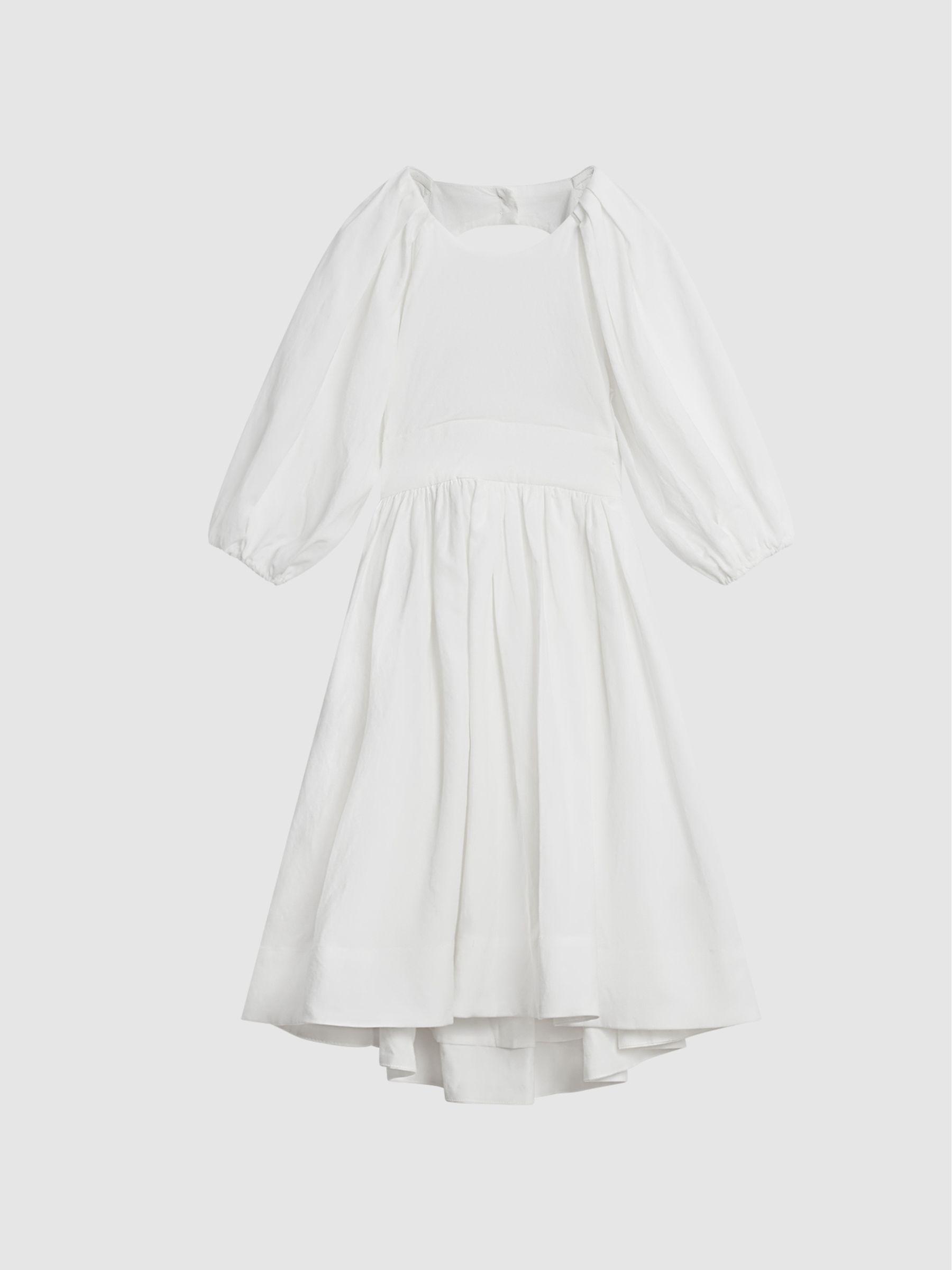 Bow Back Dress in White - Image 2 of 6