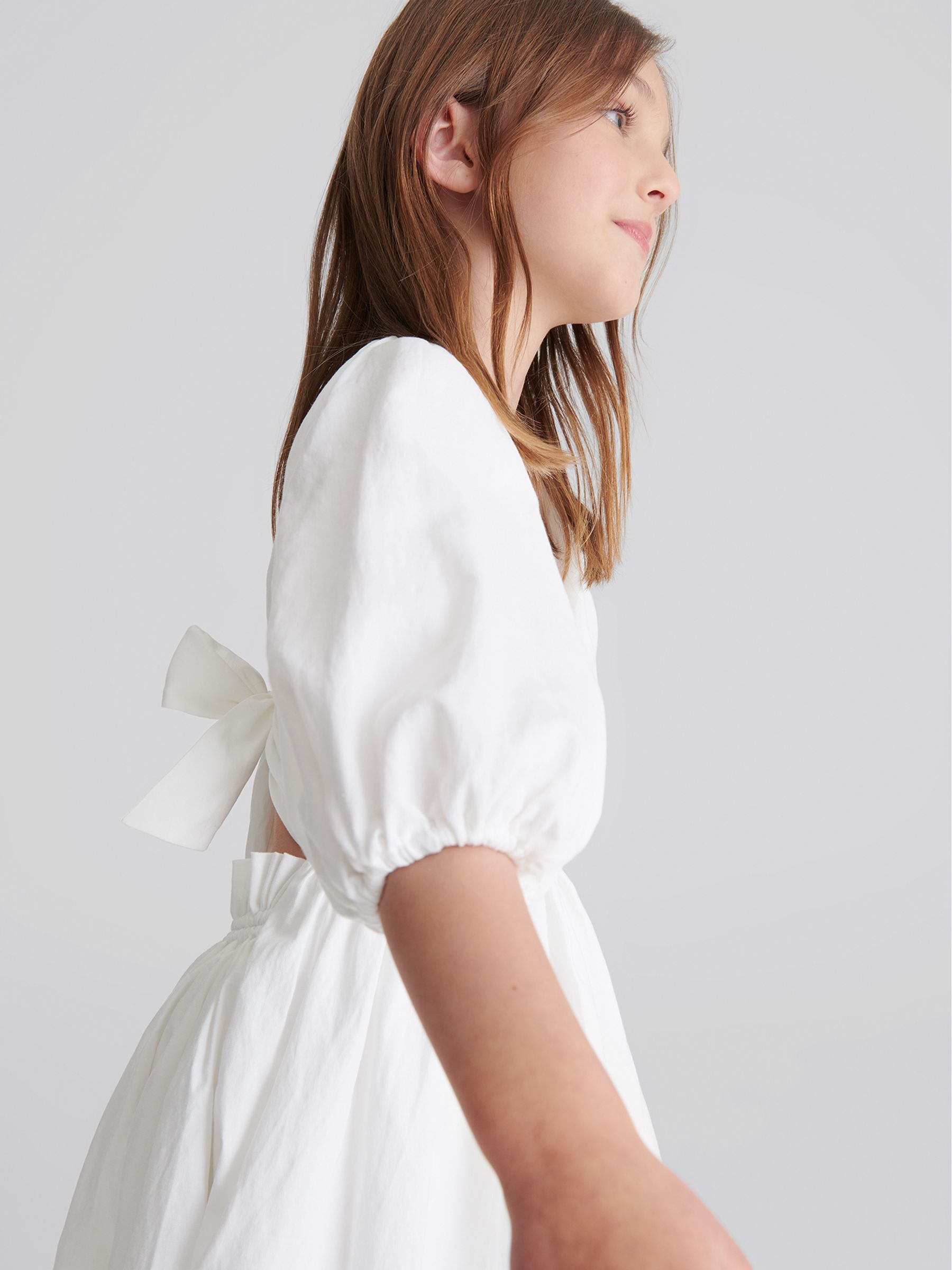 Bow Back Dress in White - Image 6 of 6