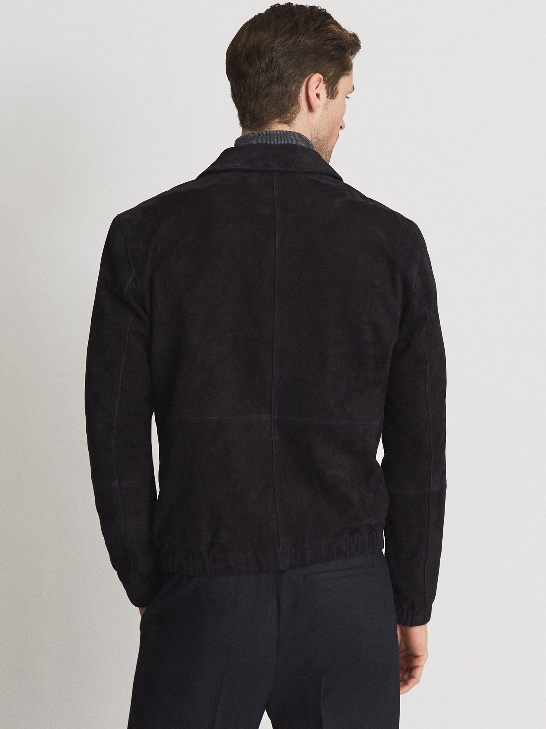 Suede Jacket in Navy - Image 5 of 5
