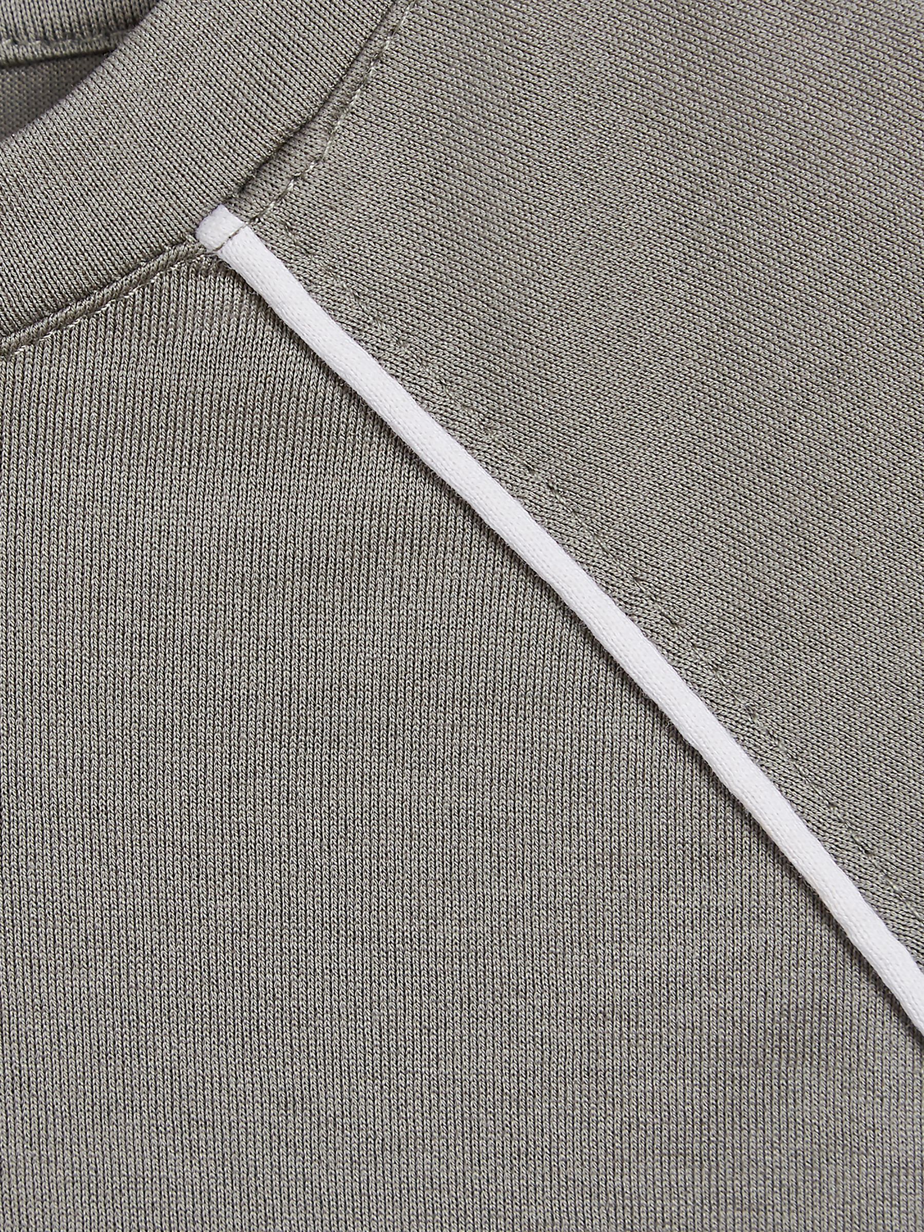 Piped Knitted Trim Crew Neck Tee in Sage - Image 6 of 6