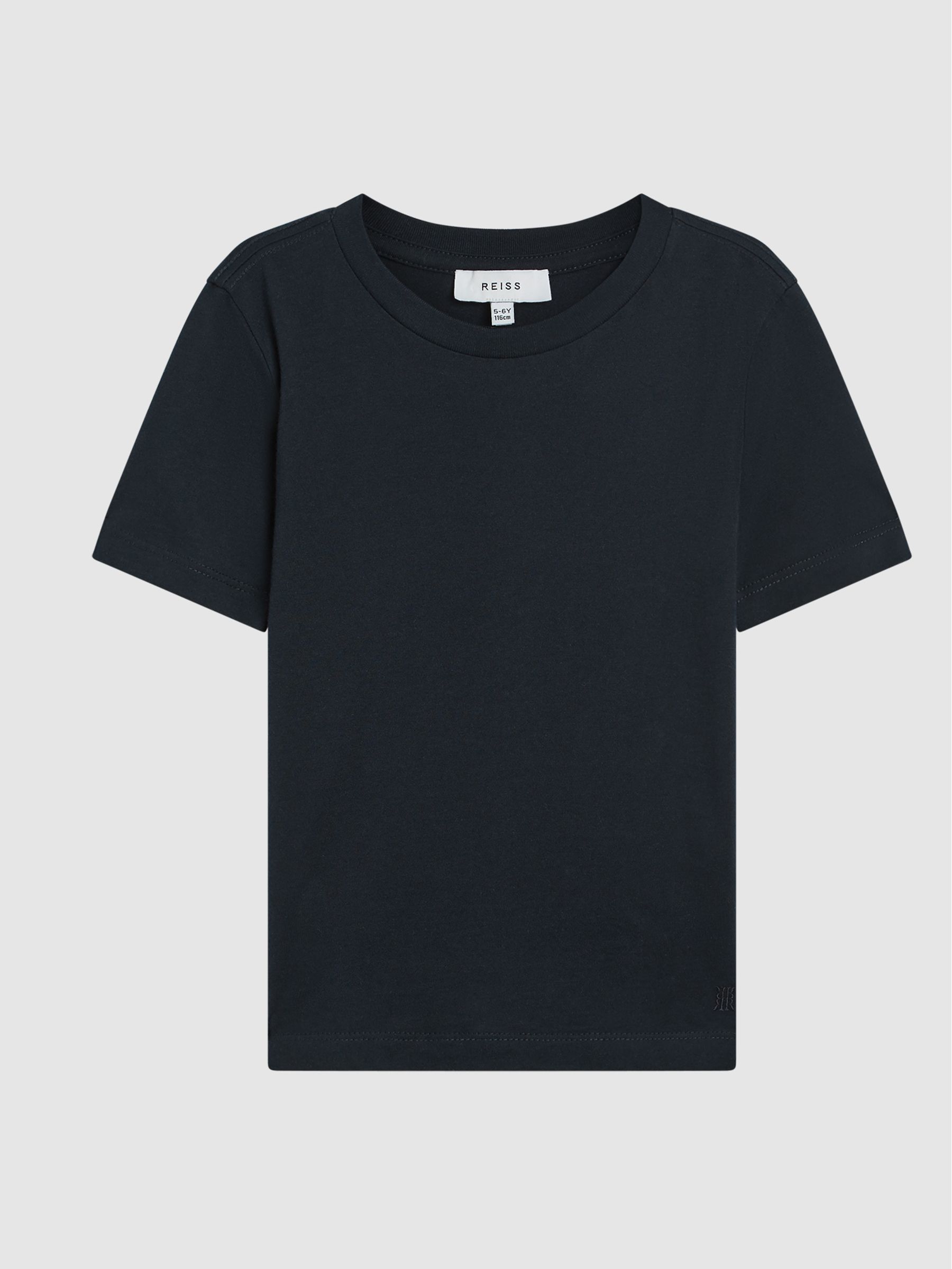 4-9 yrs Crew Neck T-Shirt in Navy - Image 2 of 6