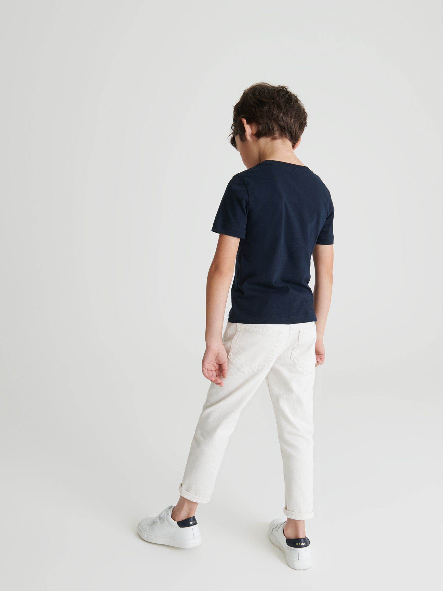 4-9 yrs Crew Neck T-Shirt in Navy - Image 5 of 6