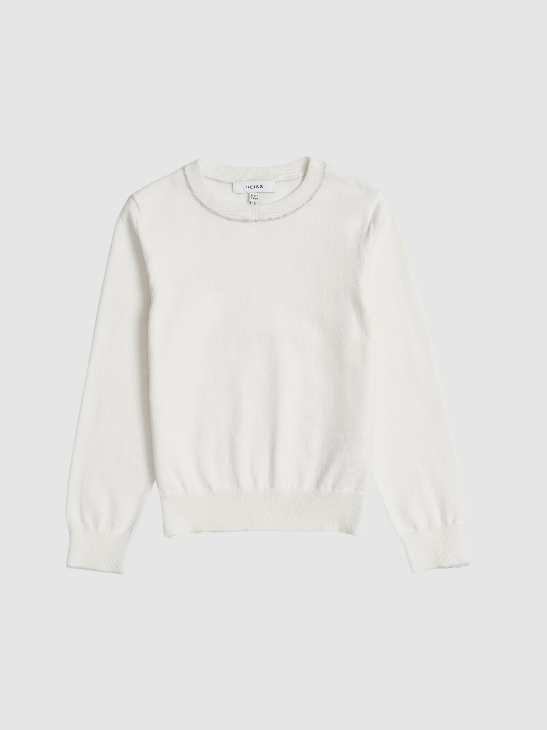Crew Neck Jumper in Ecru - Image 2 of 6