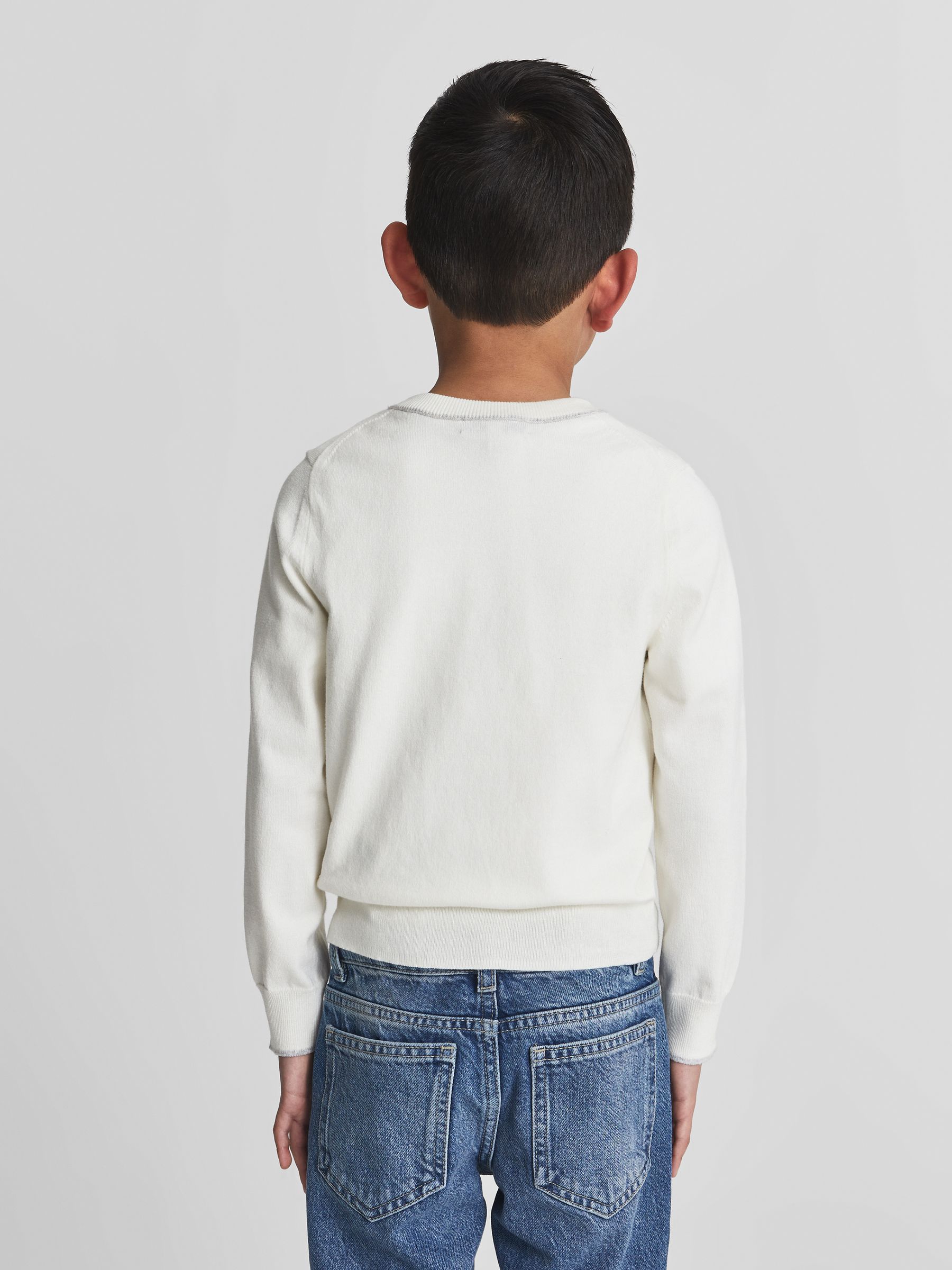Crew Neck Jumper in Ecru - Image 5 of 6