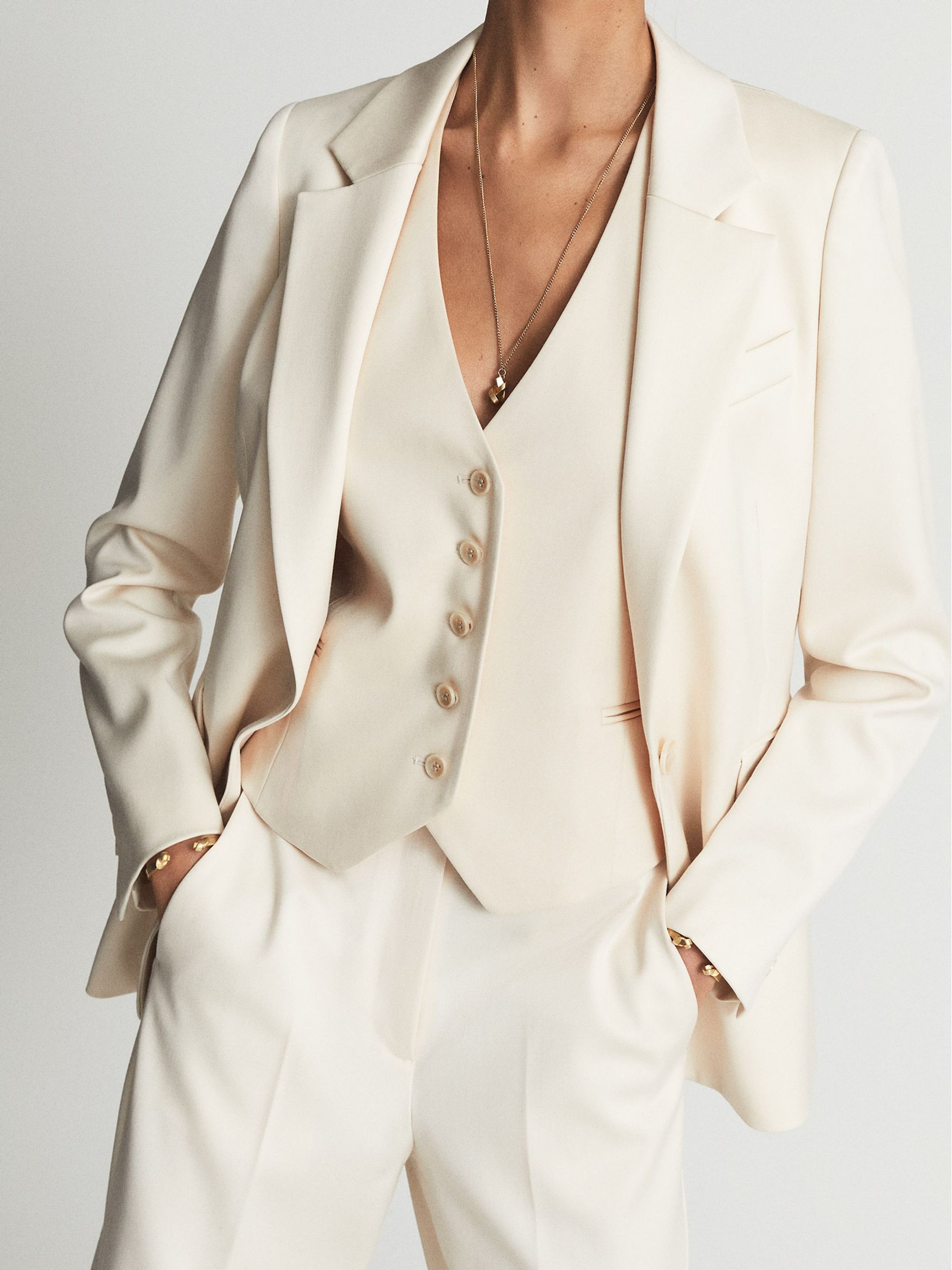 Regular Premium Suit Waistcoat in White - Image 4 of 6