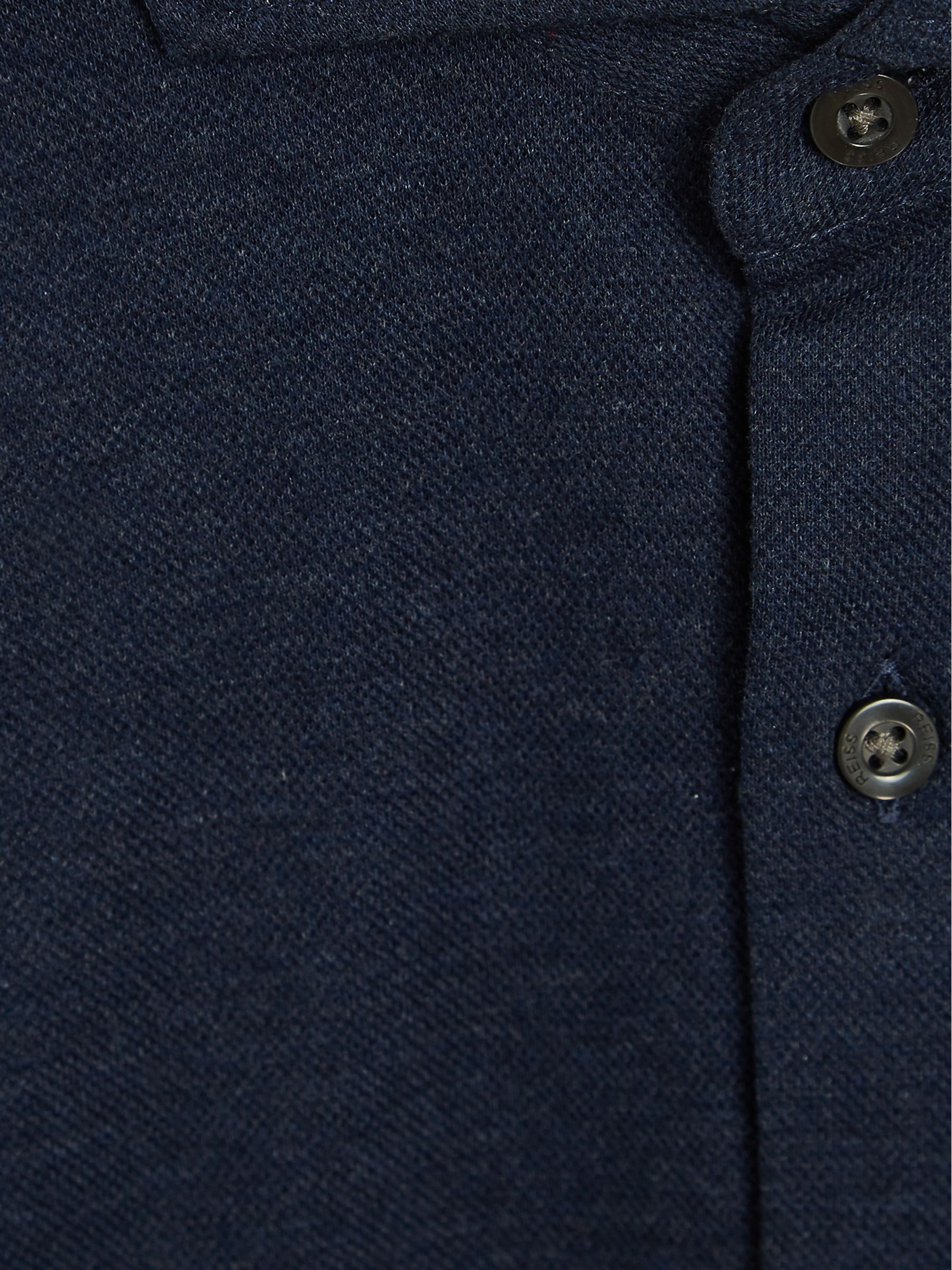 Pique Textured Shirt in Navy - Image 6 of 6