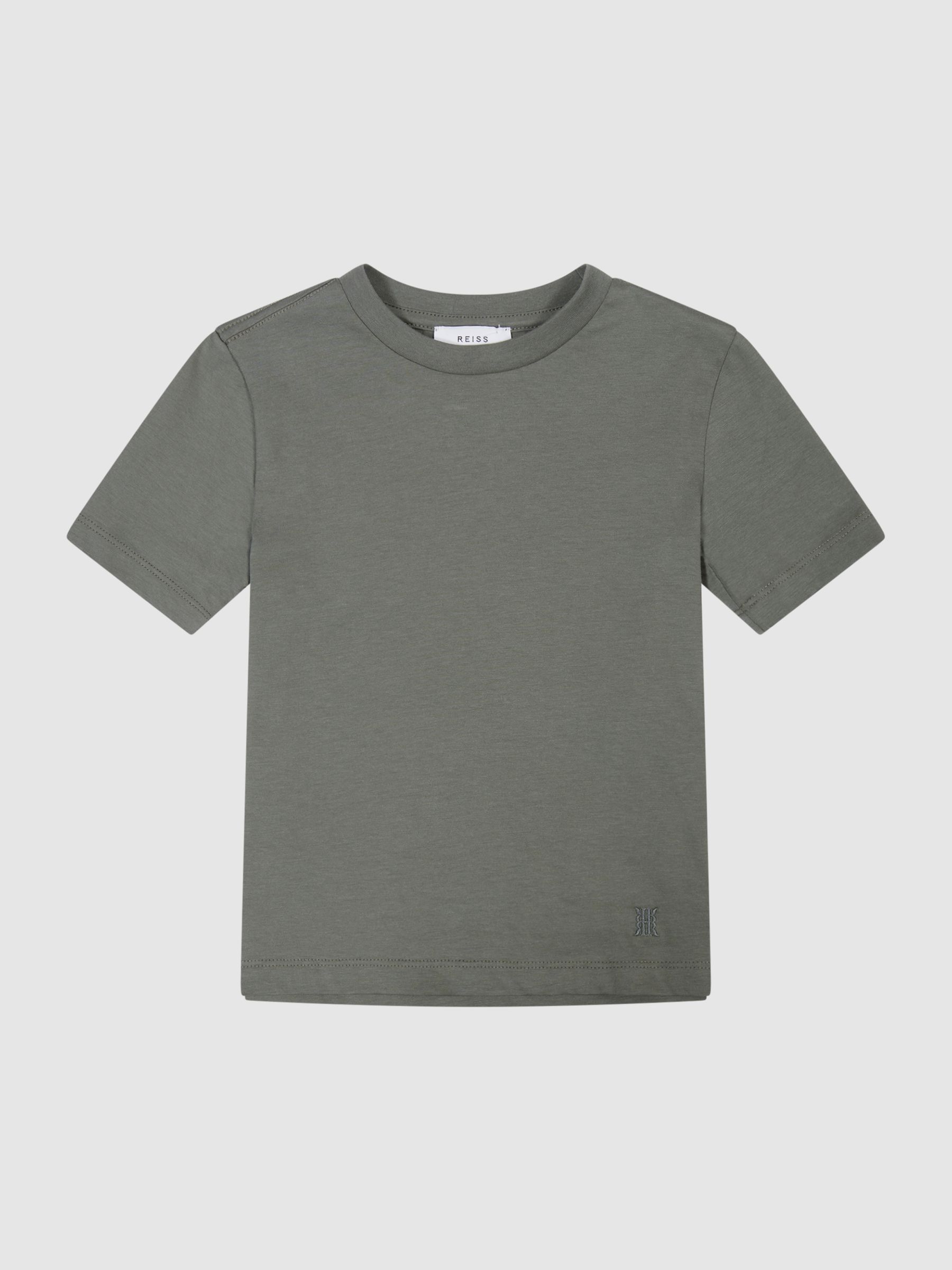 Crew Neck T-shirt in Sage - Image 2 of 6