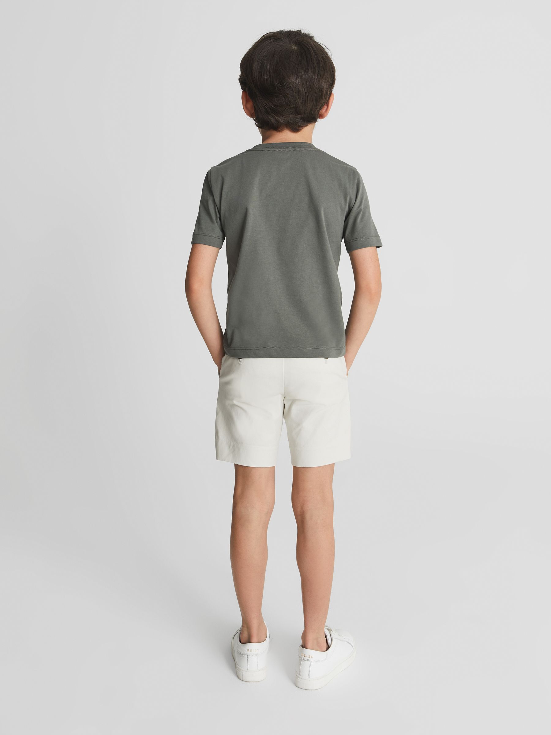Crew Neck T-shirt in Sage - Image 5 of 6