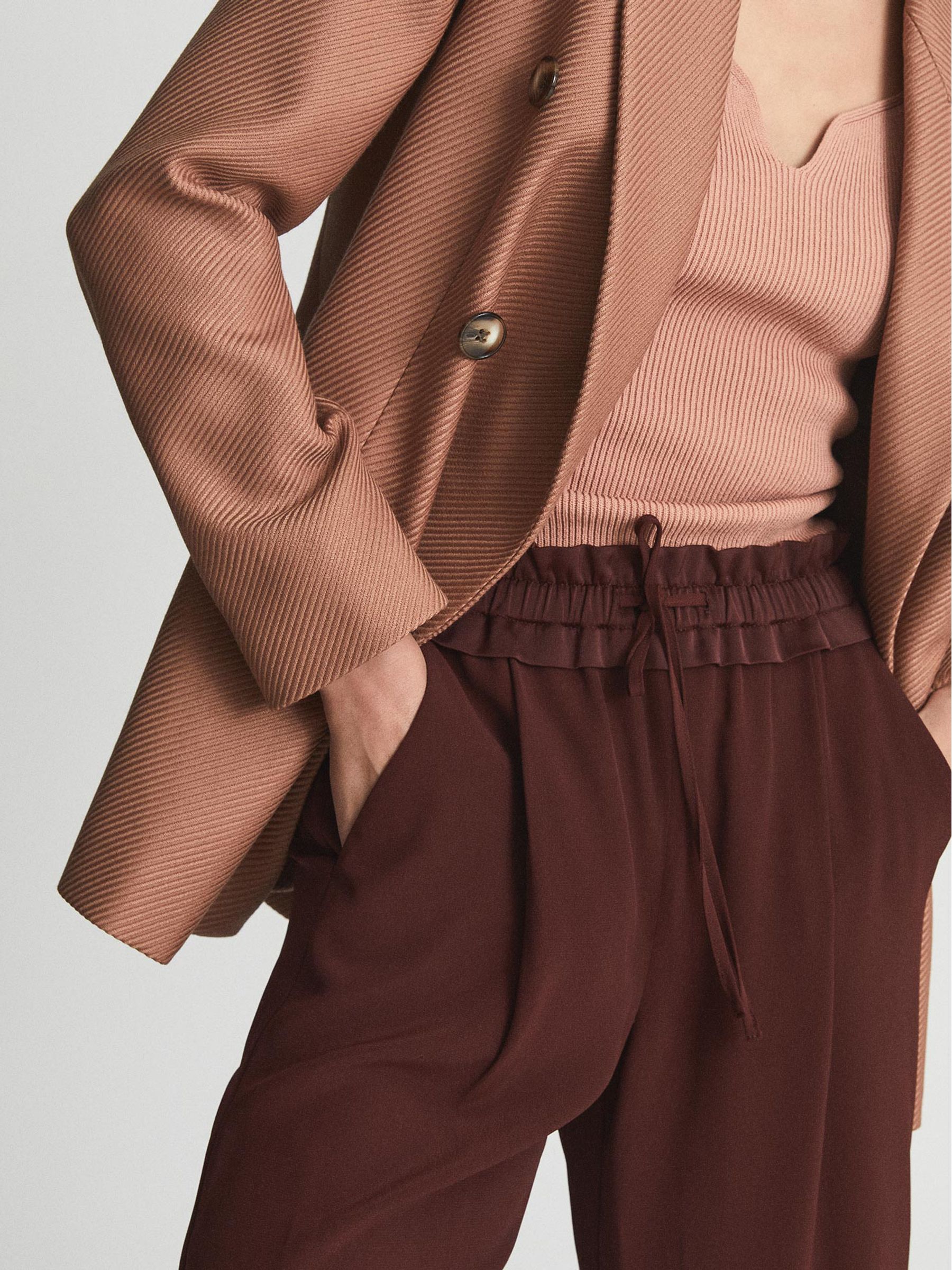 Double Breasted Wool Blend Blazer in Pink - Image 4 of 7