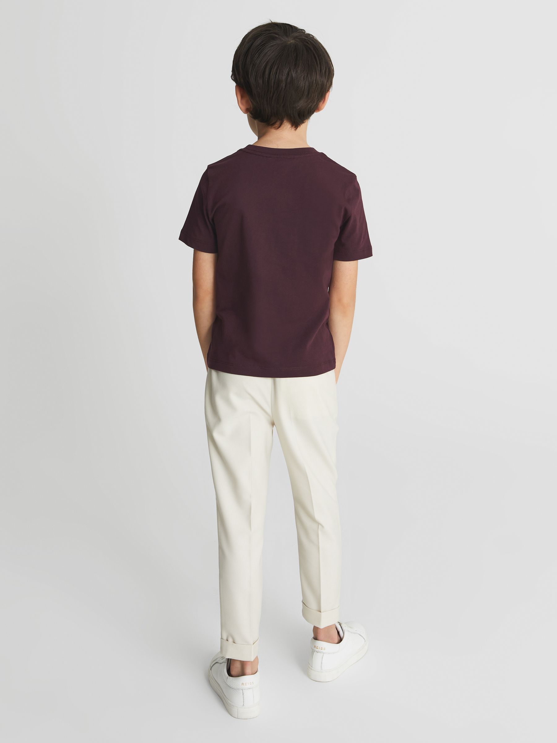 Crew Neck T-shirt in Bordeaux - Image 1 of 6 Crew Neck T-shirt in Bordeaux - Image 1 of 6